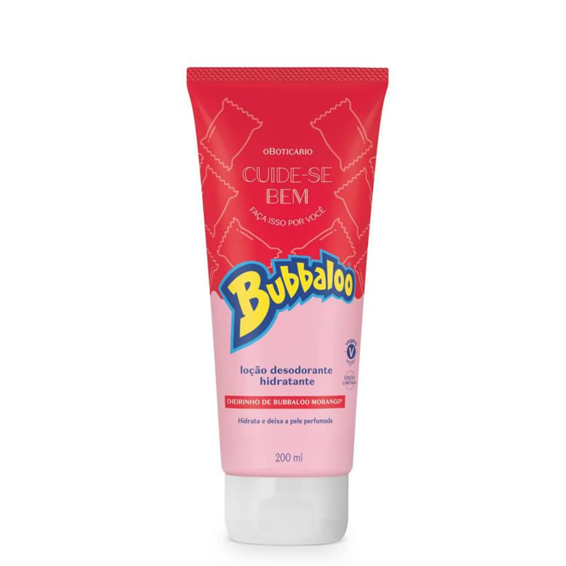 Loção Hidratante Desodorante Corporal Cuide-se Bem Bubbaloo Morango 200ml