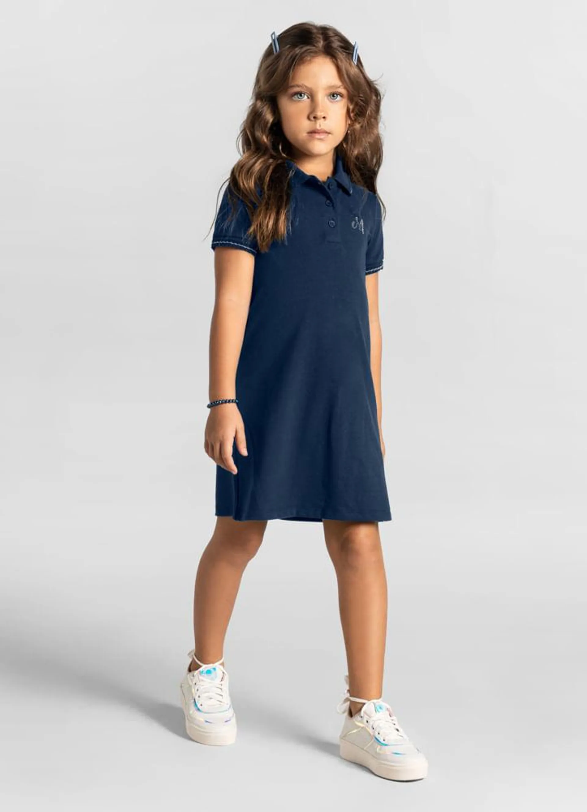 Vestido polo infantil menina Mundi