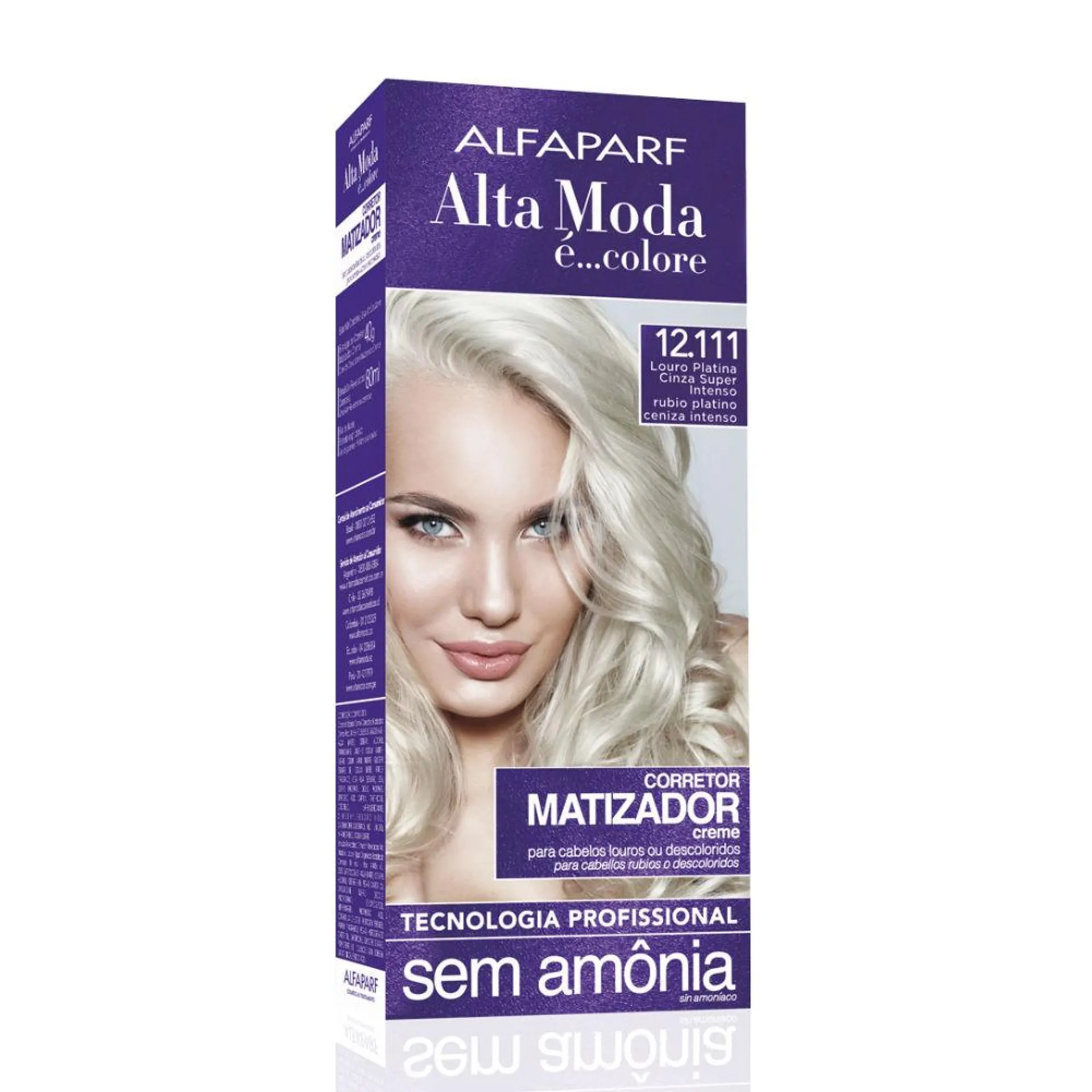 Matizador Alfaparf Alta Moda É Colore Cinza Super Intenso 12.111 Louro Platina 120g