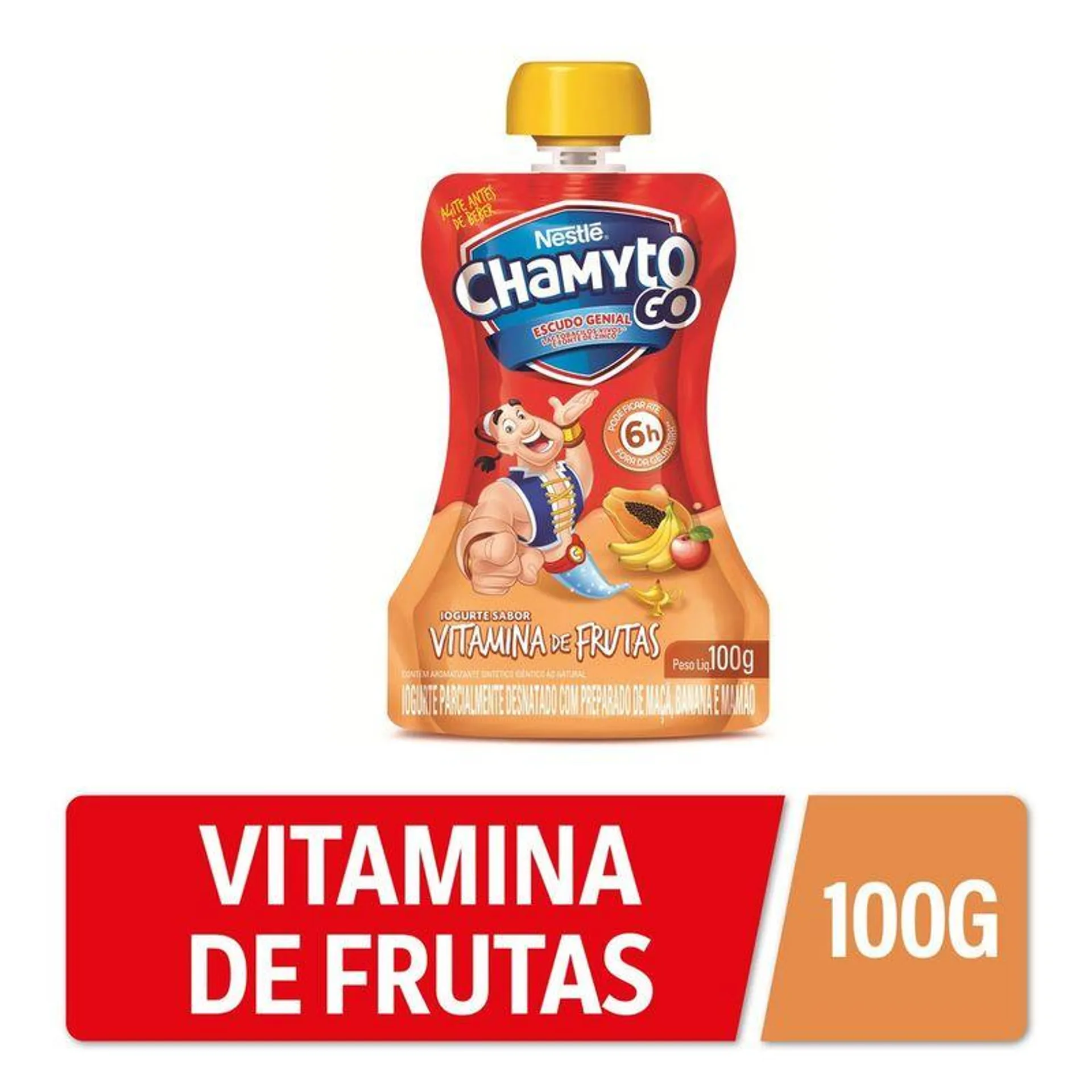 Iogurte Chamyto Go Parcialmente Desnatado Vitamina de Frutas Squeeze 100g