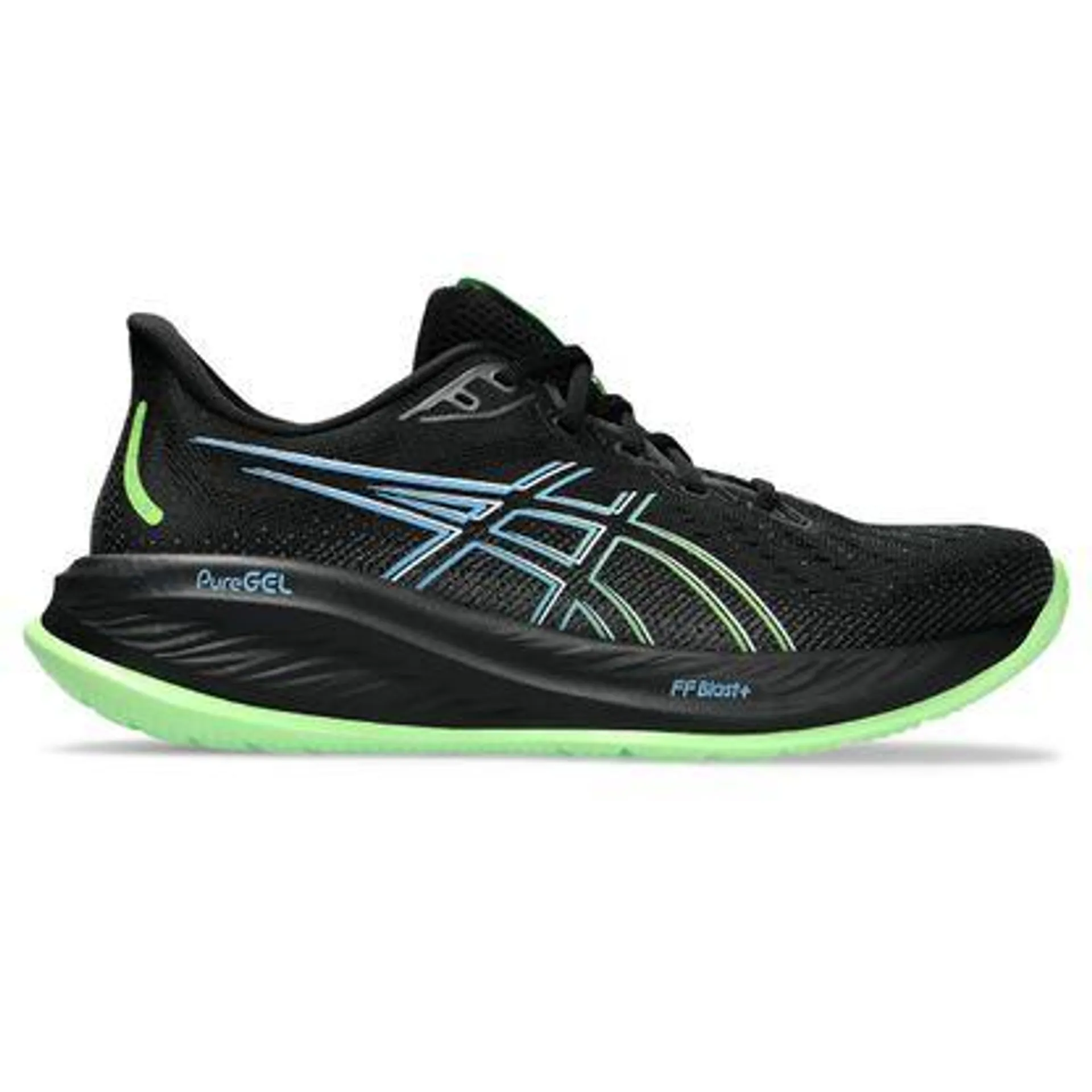 Tênis ASICS GEL-Cumulus 26 - Masculino - Preto com Azul e Verde