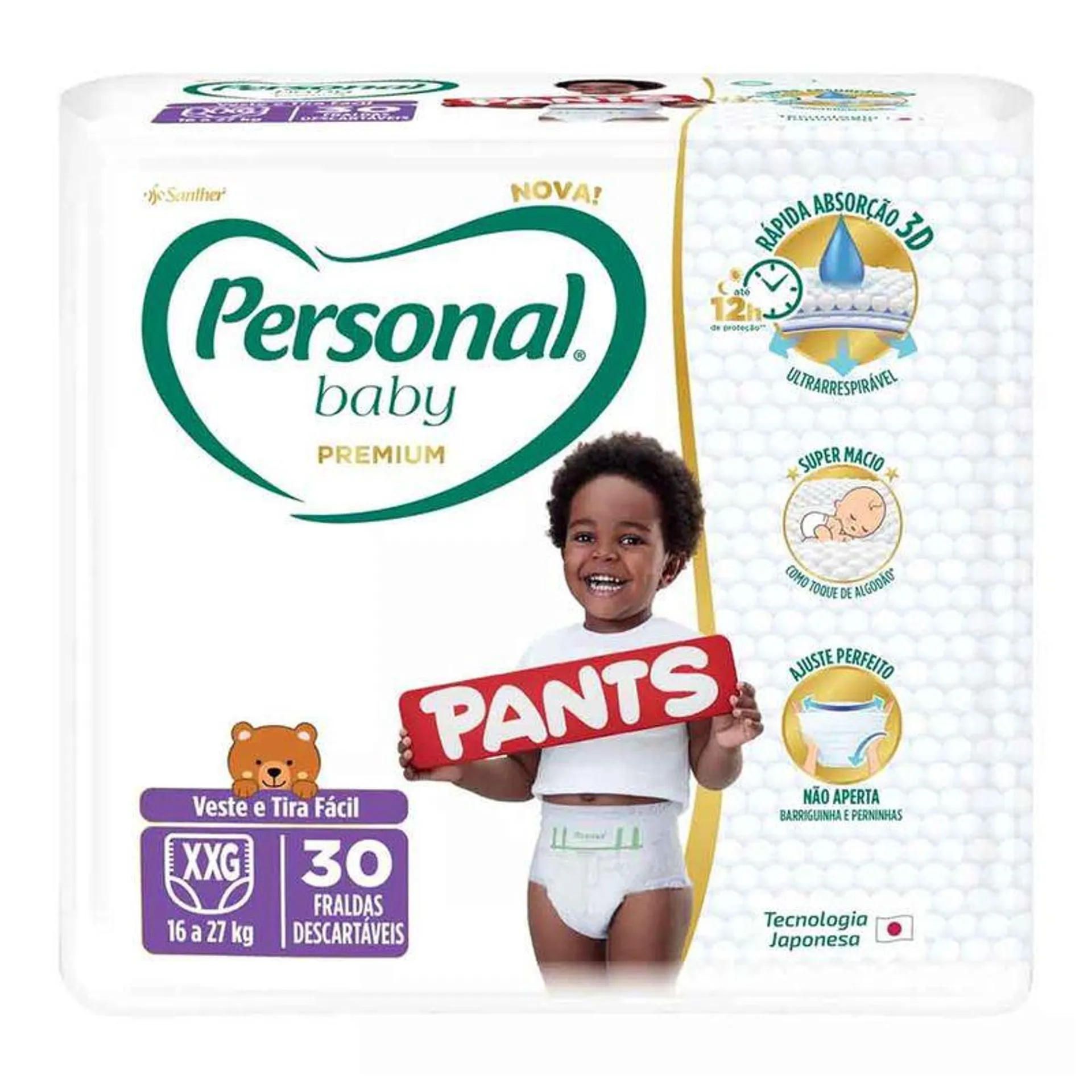 FRALDA PERSONAL BABY PREMIUM PANTS MEGA XXG 30UNID