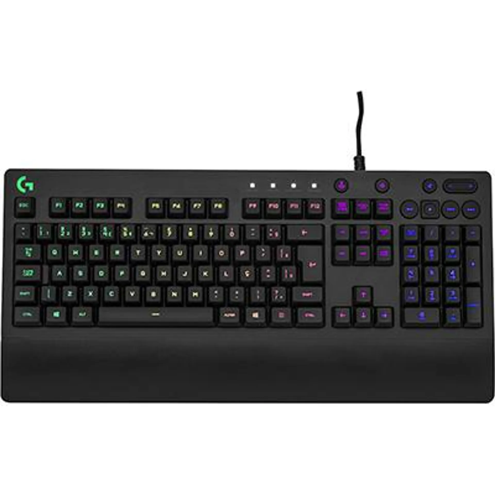 Teclado Gamer RGB Logitech G213 com Layout ABNT2, Controles de Mídia Dedicados, Tecnologia LIGHTSYNC, Durável e Resistente à Respingos CX 1 UN