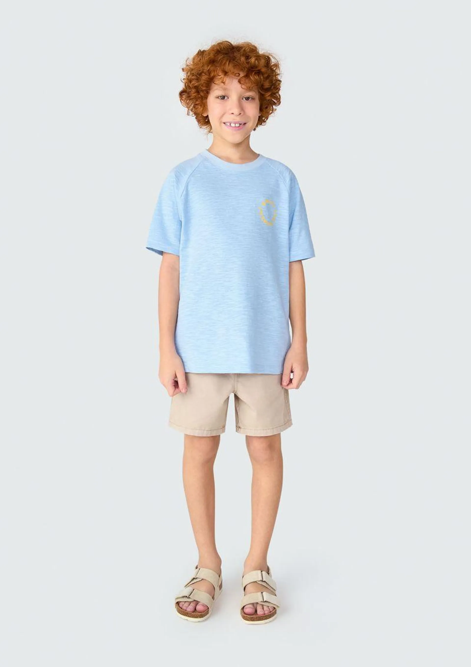 Camiseta Infantil Menino Manga Curta Oversized - Azul