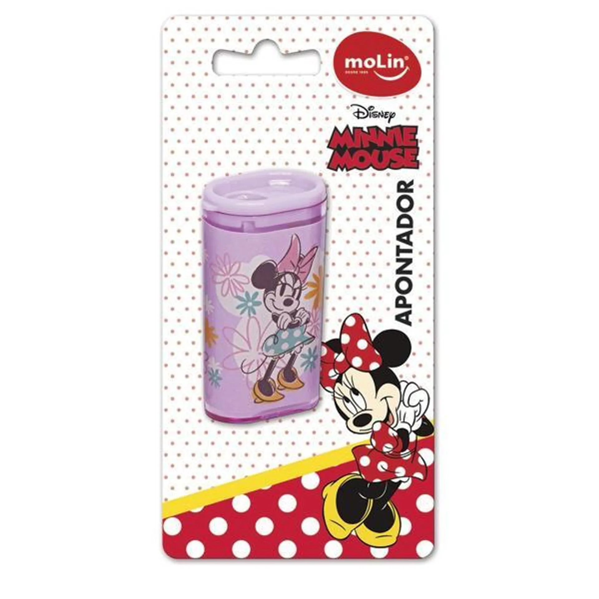 Apontador com Depósito Disney Minnie, Estampas Sortidas, Molin - BT 1 UN