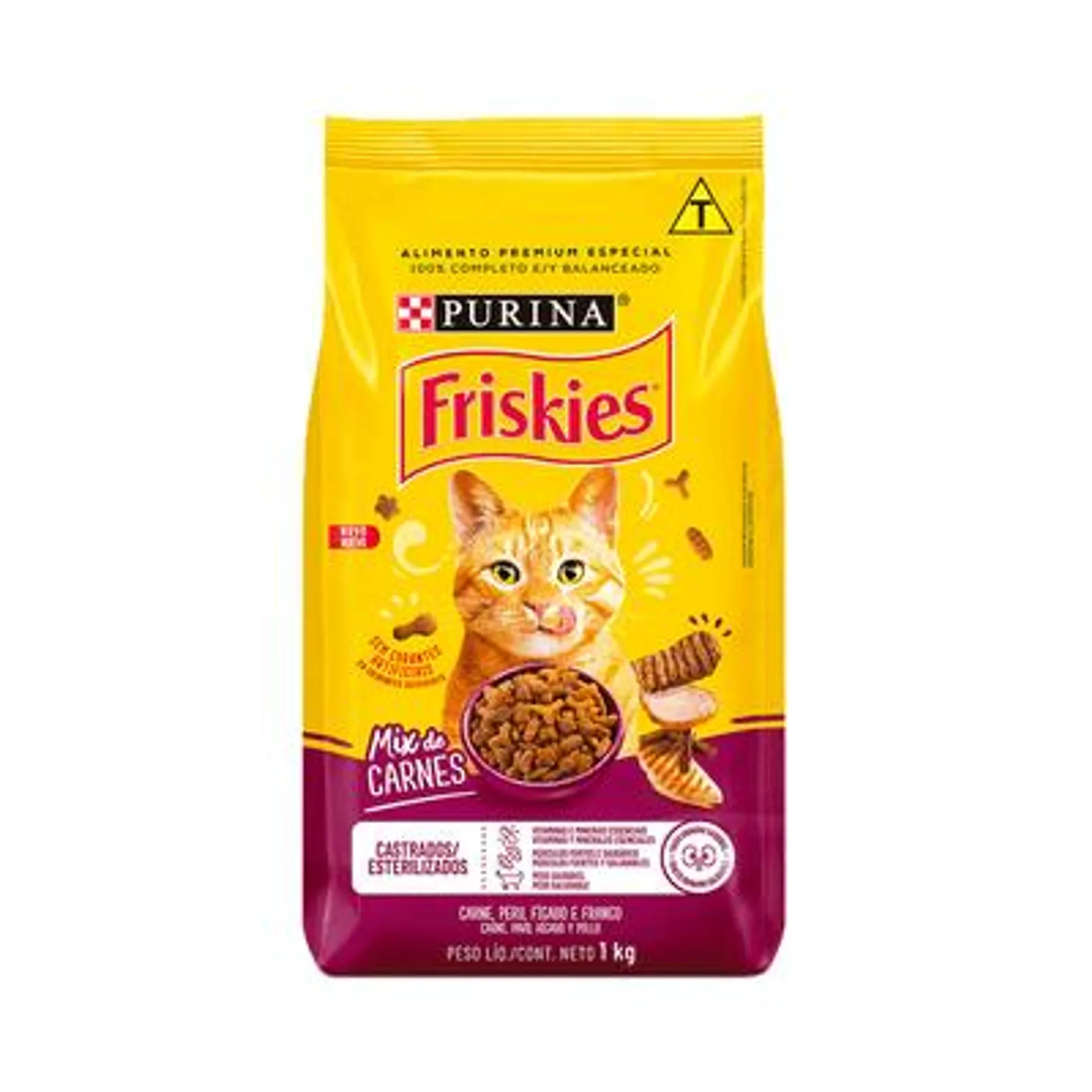 Ração Friskies Gatos Adultos Castrados Mix de Carne 1 kg