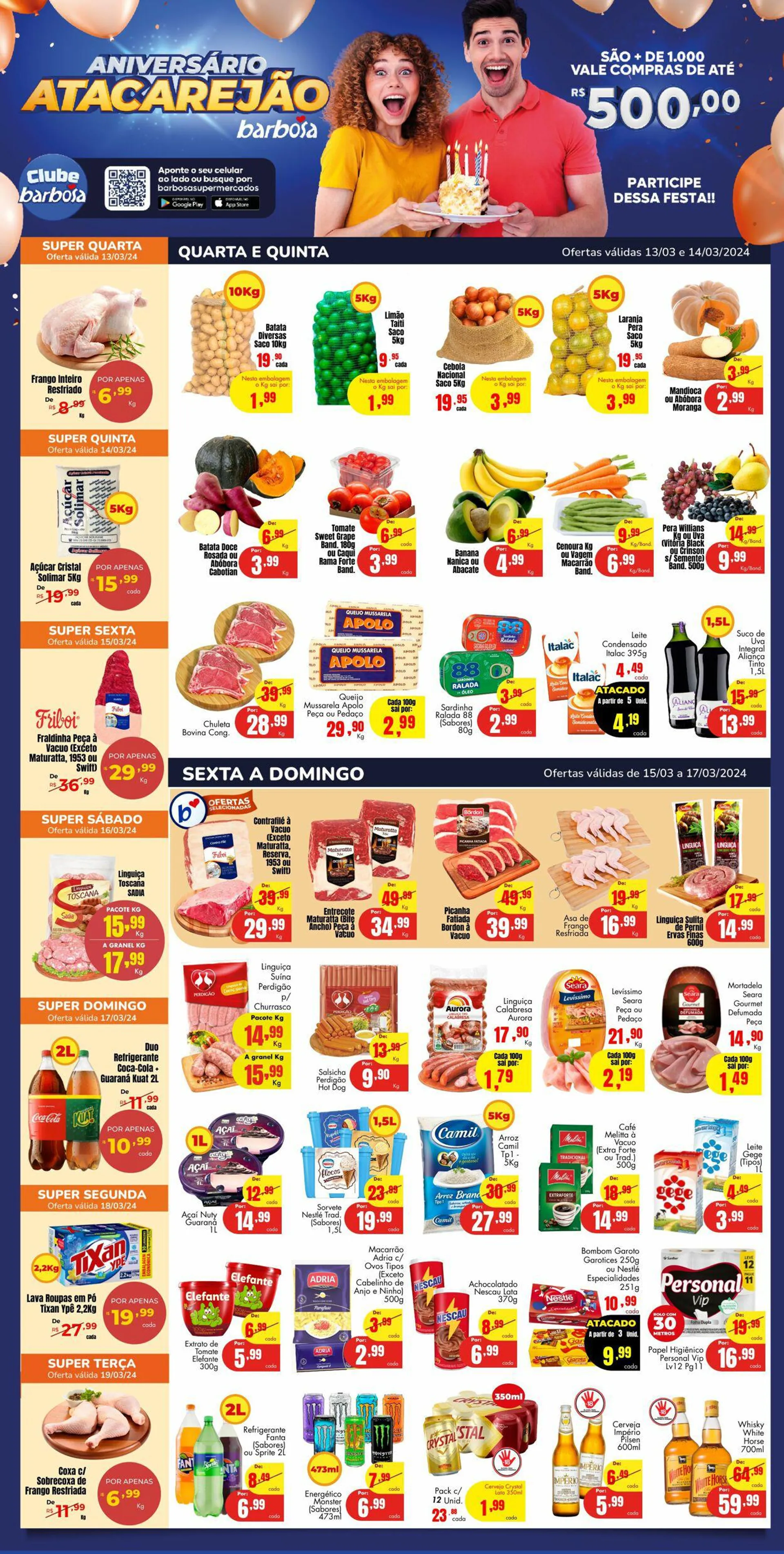 Encarte de Barbosa Supermercados 13 de março até 19 de março 2024 - Pagina 1