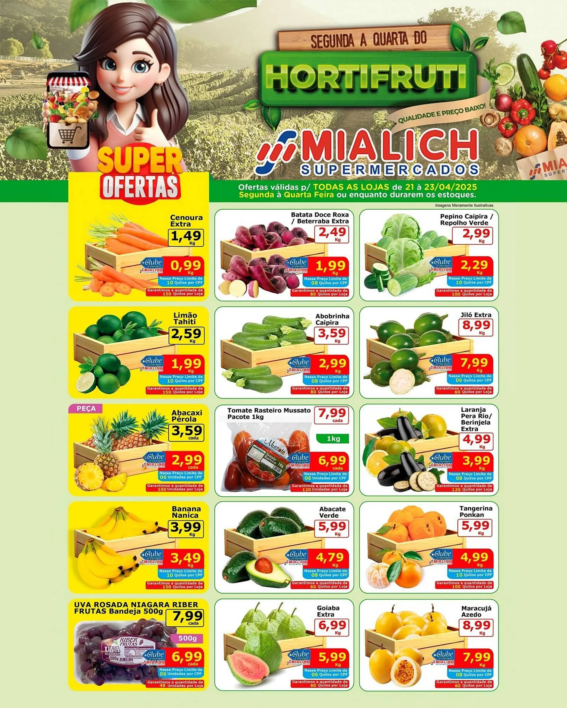 Encarte de Catálogo Mialich Supermercados 22 de abril até 23 de abril 2025 - Pagina 1