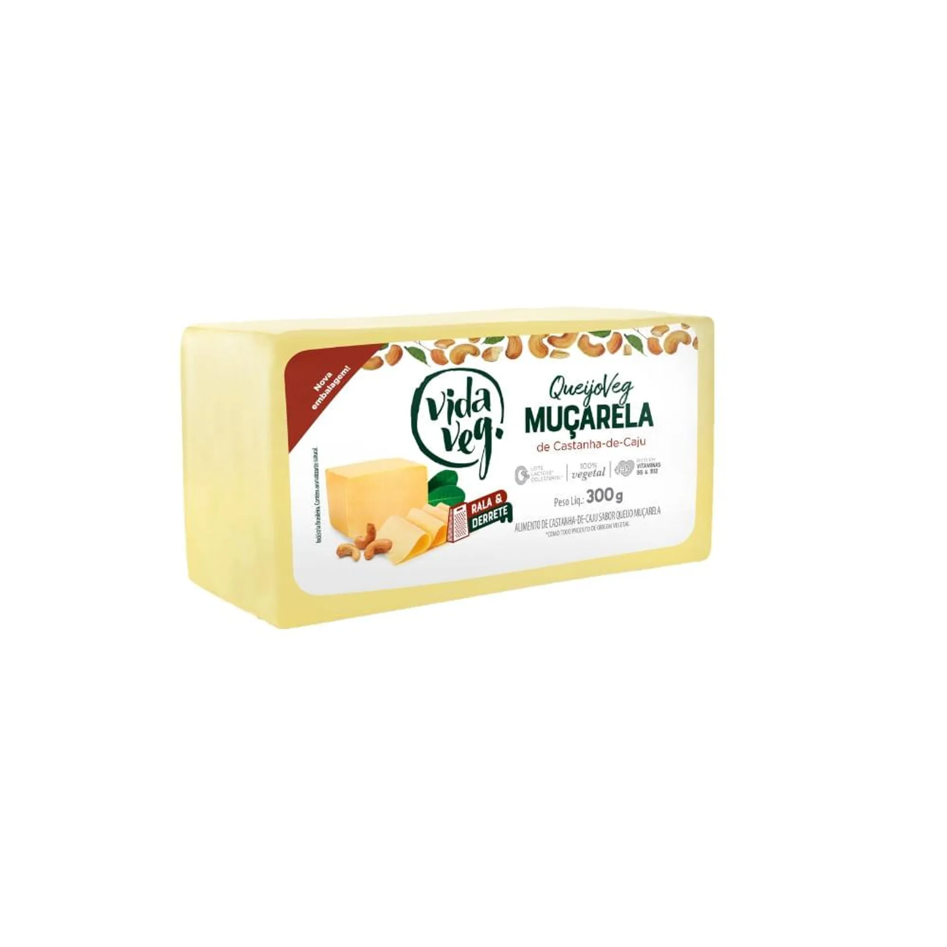 Queijo Veg Muçarela Castanha Caju Vida Veg 300g