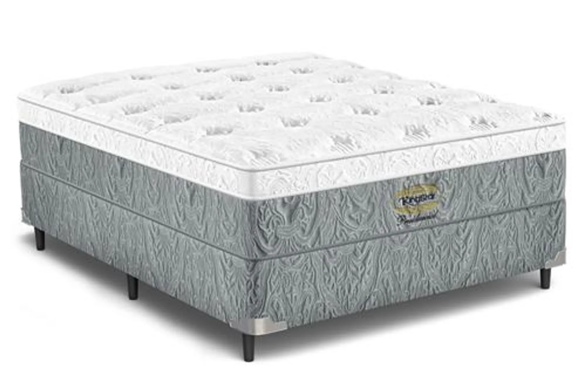 Cama Box + Colchao Presidencial Alto Padrão Estético Espuma High Resilience Molas Ensacadadas King Star