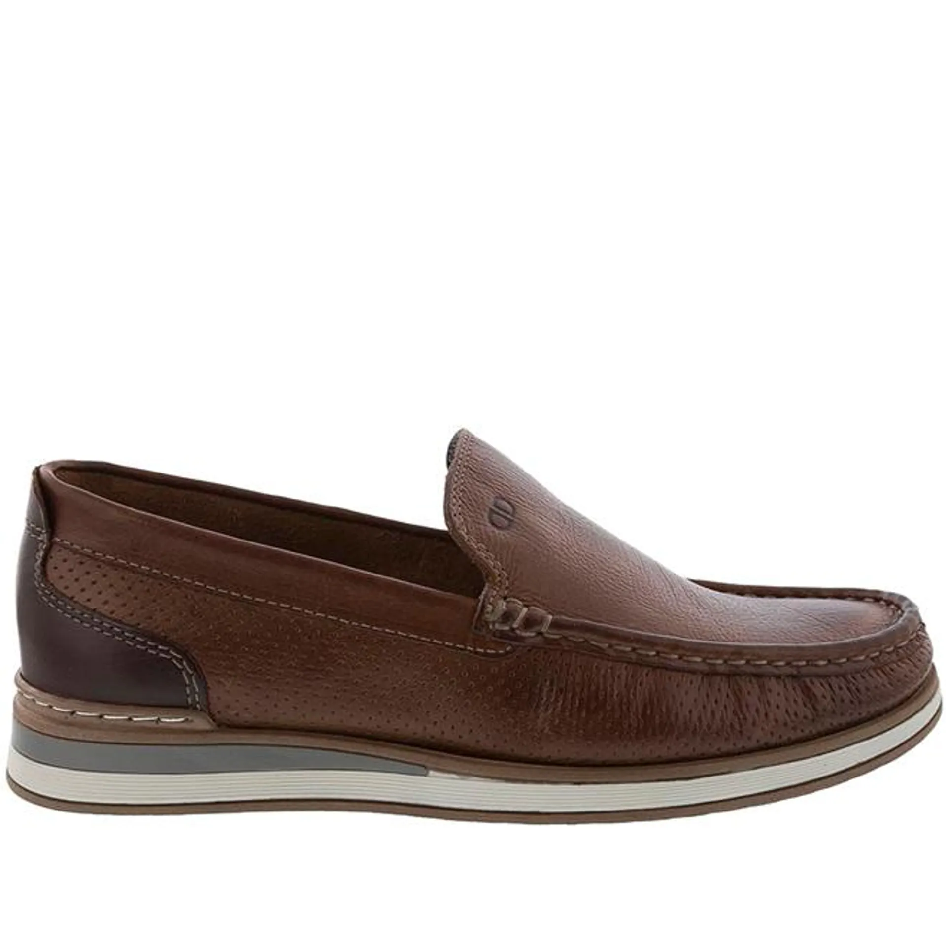 Mocassim Democrata Denim Flow Couro Caramelo