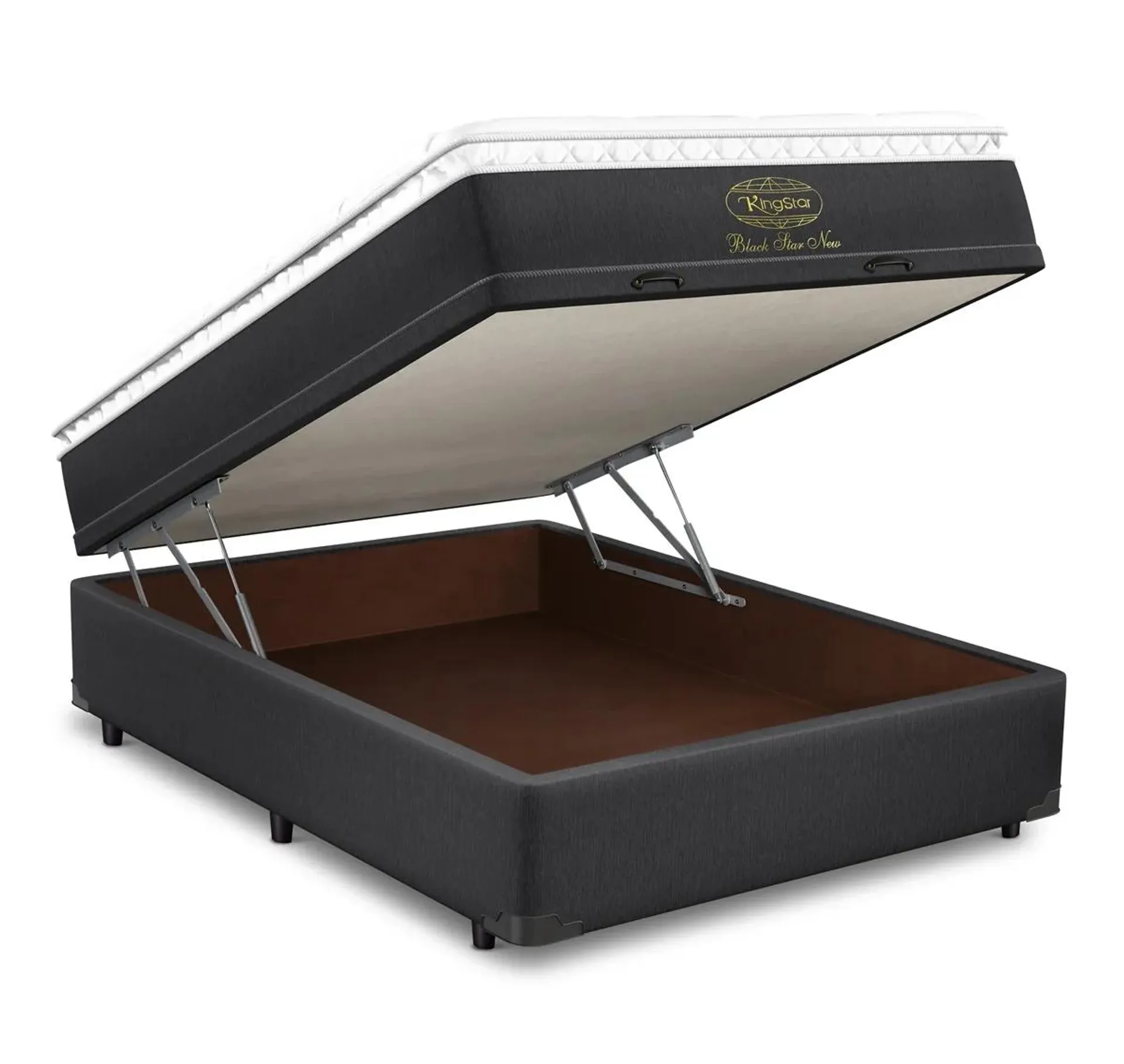 Cama Box Baú + Colchão Black Star New