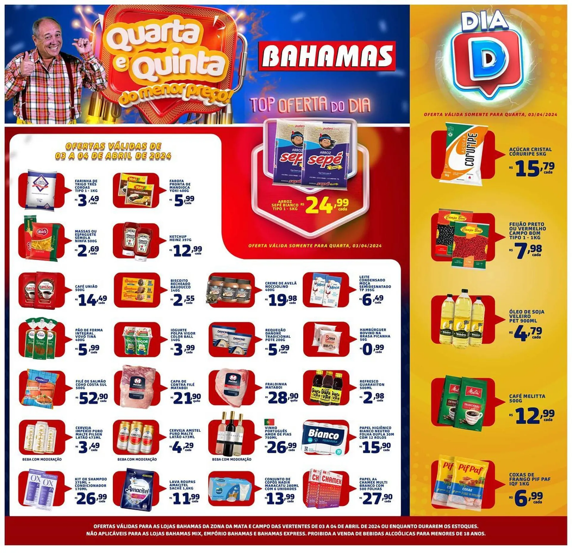 Encarte de Catálogo Bahamas Supermercados 3 de abril até 4 de abril 2024 - Pagina 1