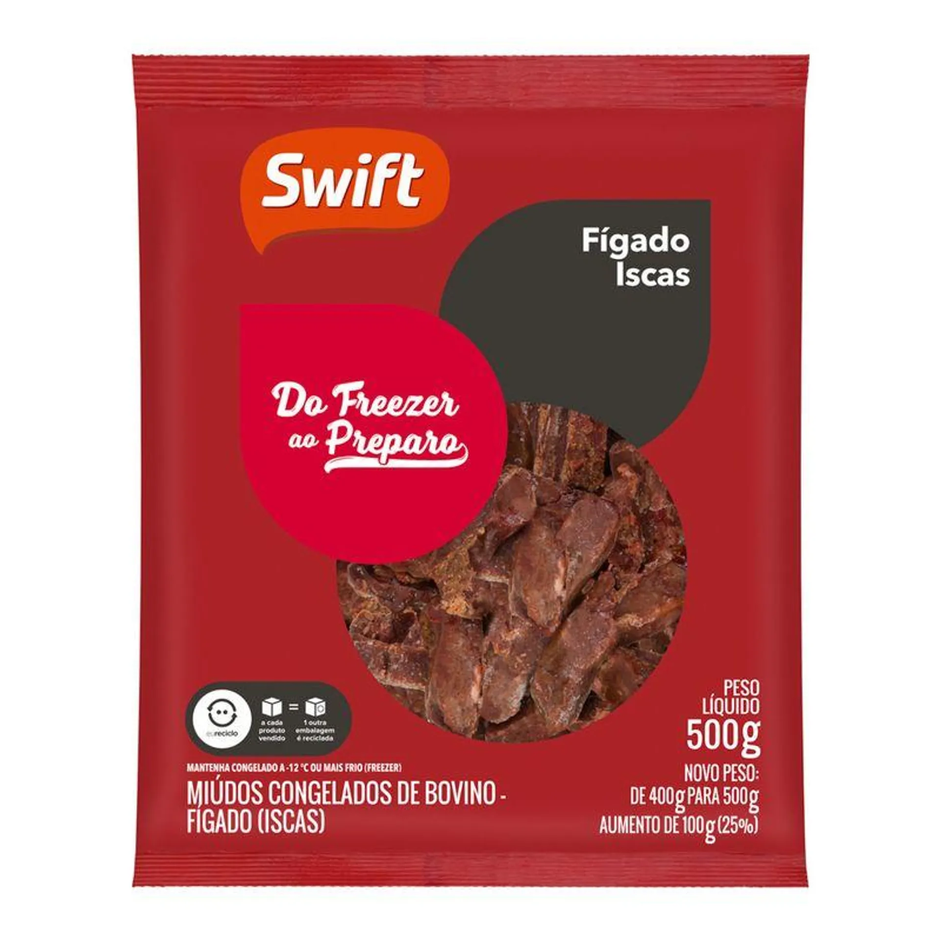 Carne Bovina Fígado Swift 500g Iscas