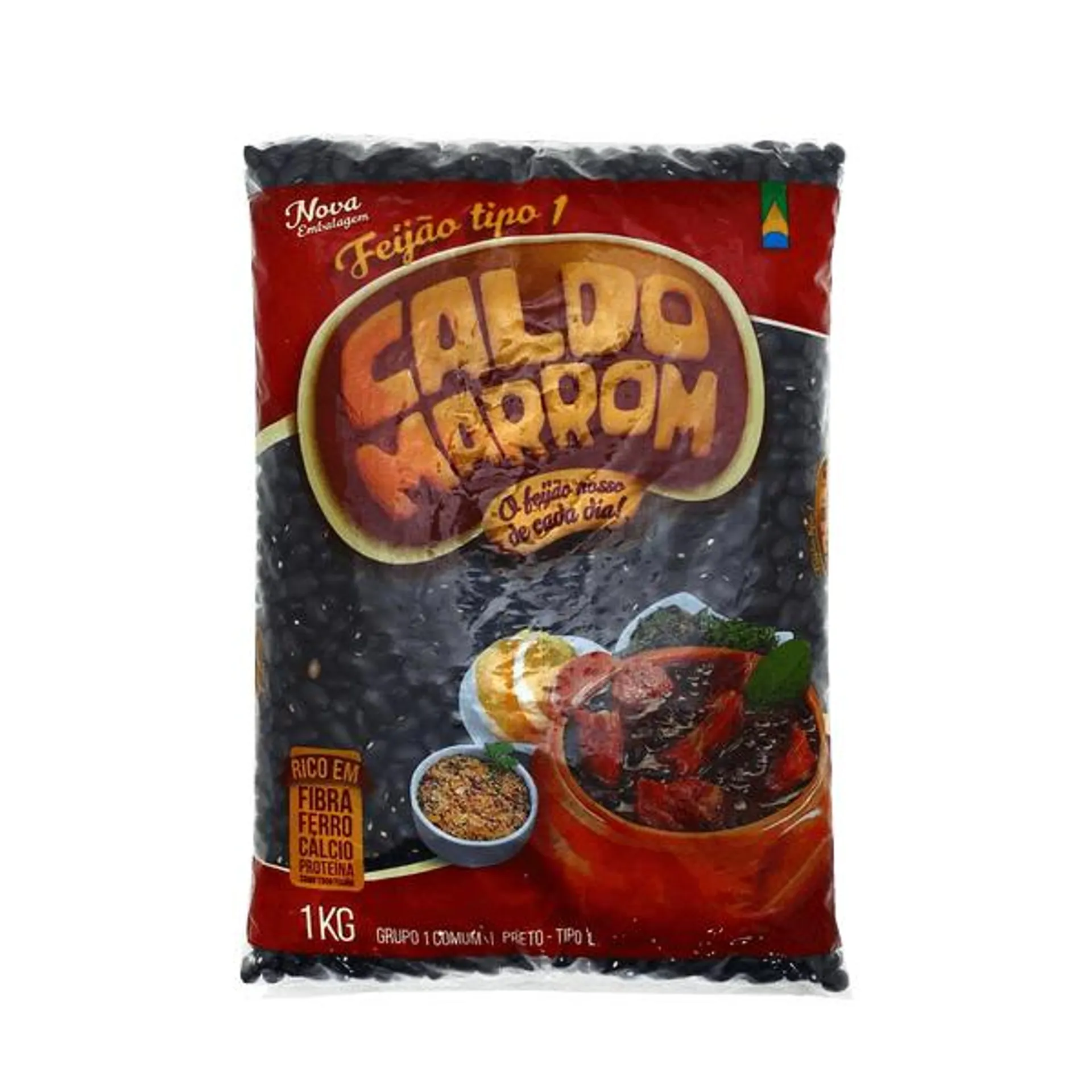 Feijão Caldo Marrom Preto 1kg