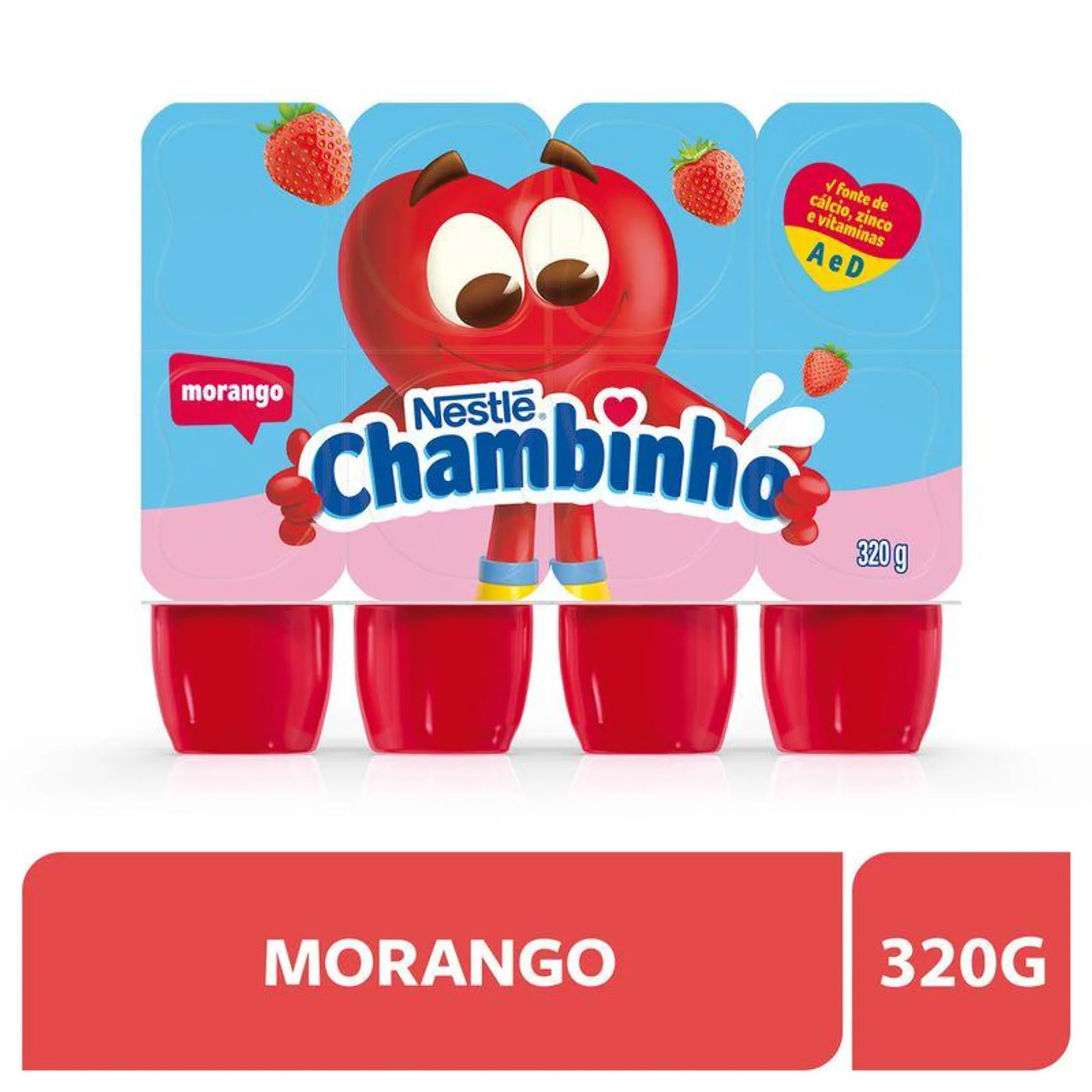 Petit Chambinho Suisse Morango Bandeja 320g 8 Unid