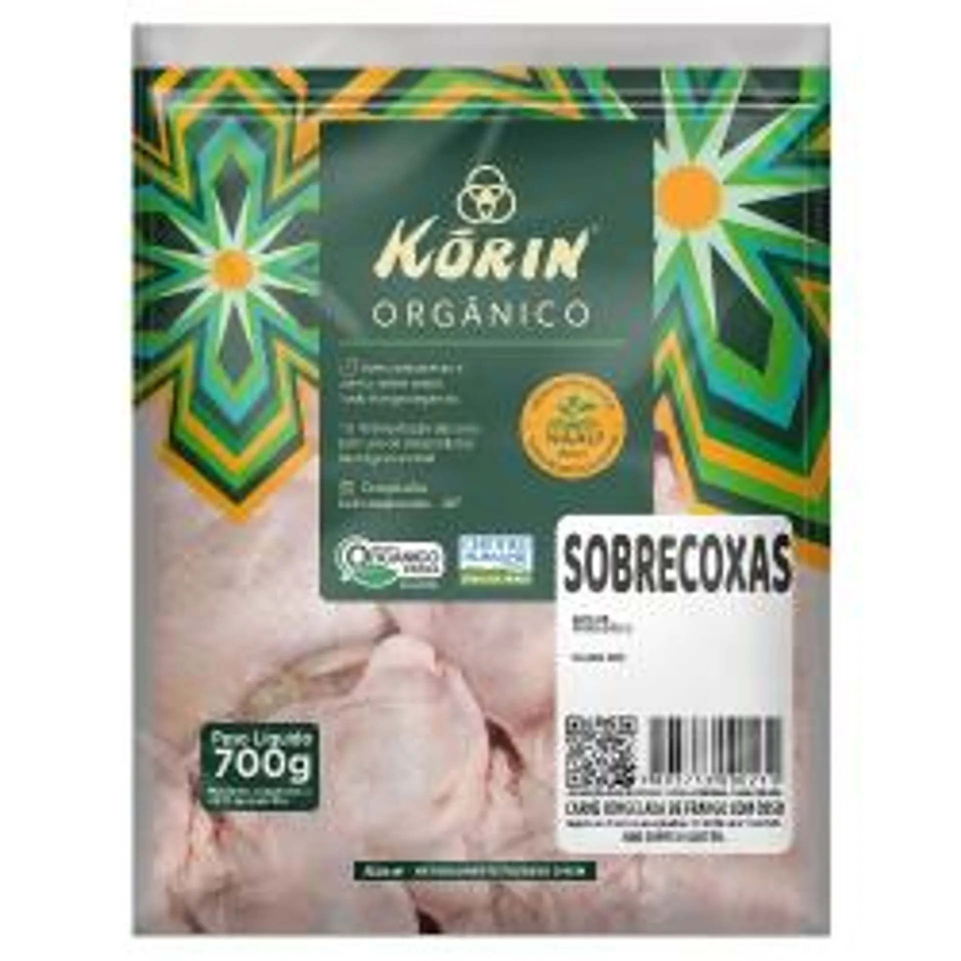 Carne Sobrecoxa De Frango Congelada Orgânica Korin 700g