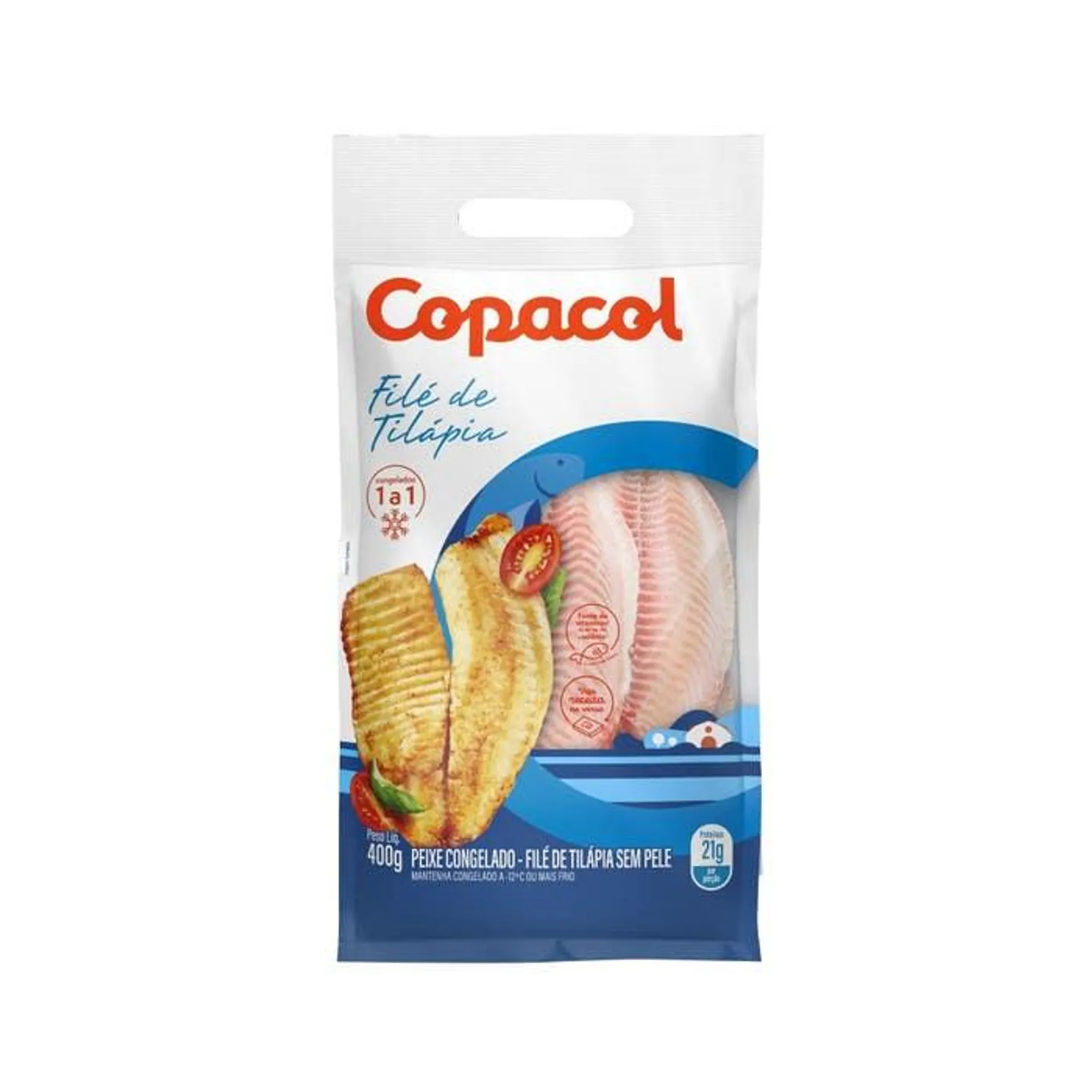 Filé De Tilápia Copacol Congelada Pacote 400g