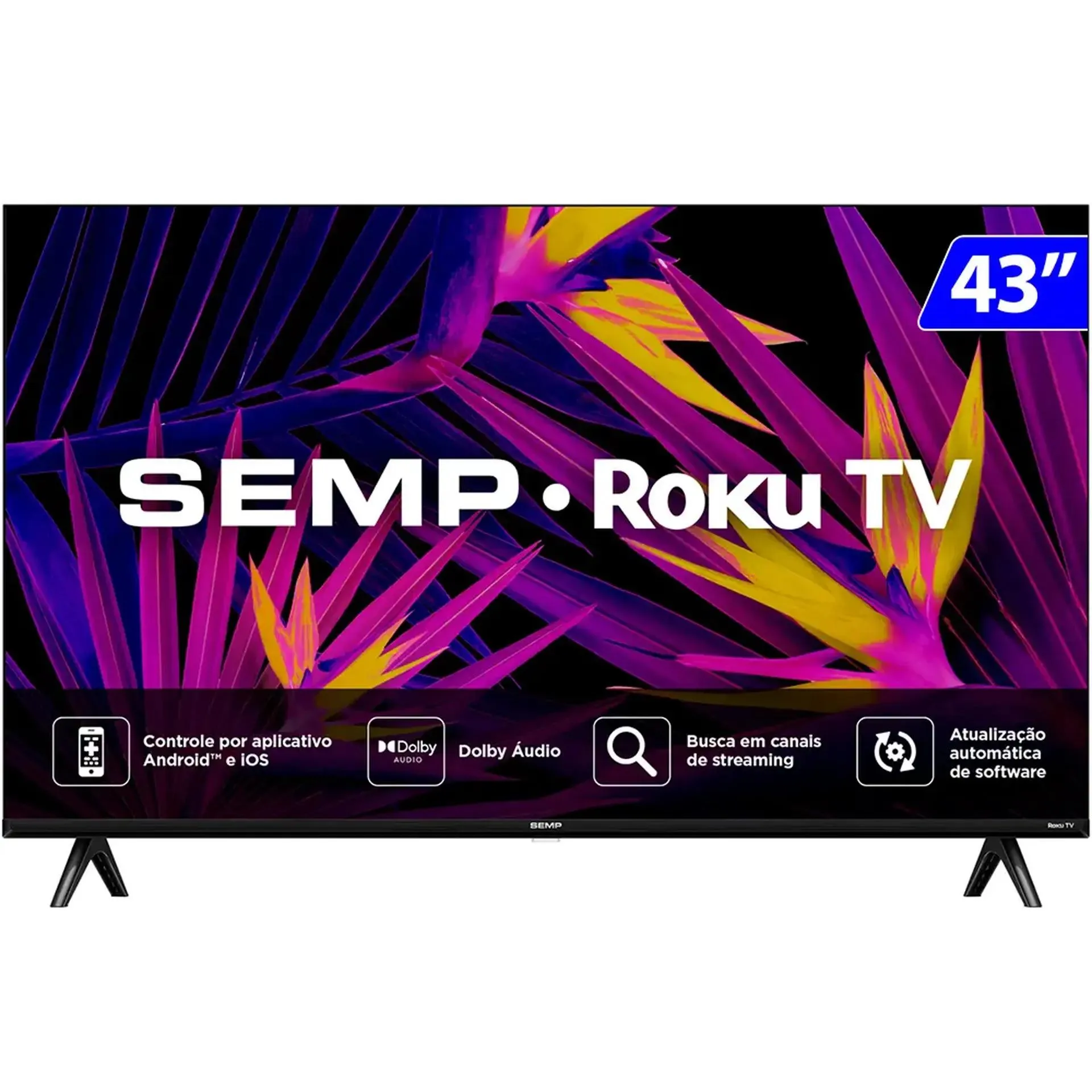 Smart TV Semp LED 43" Full HD Wi-Fi HDMI Roku 43R6610