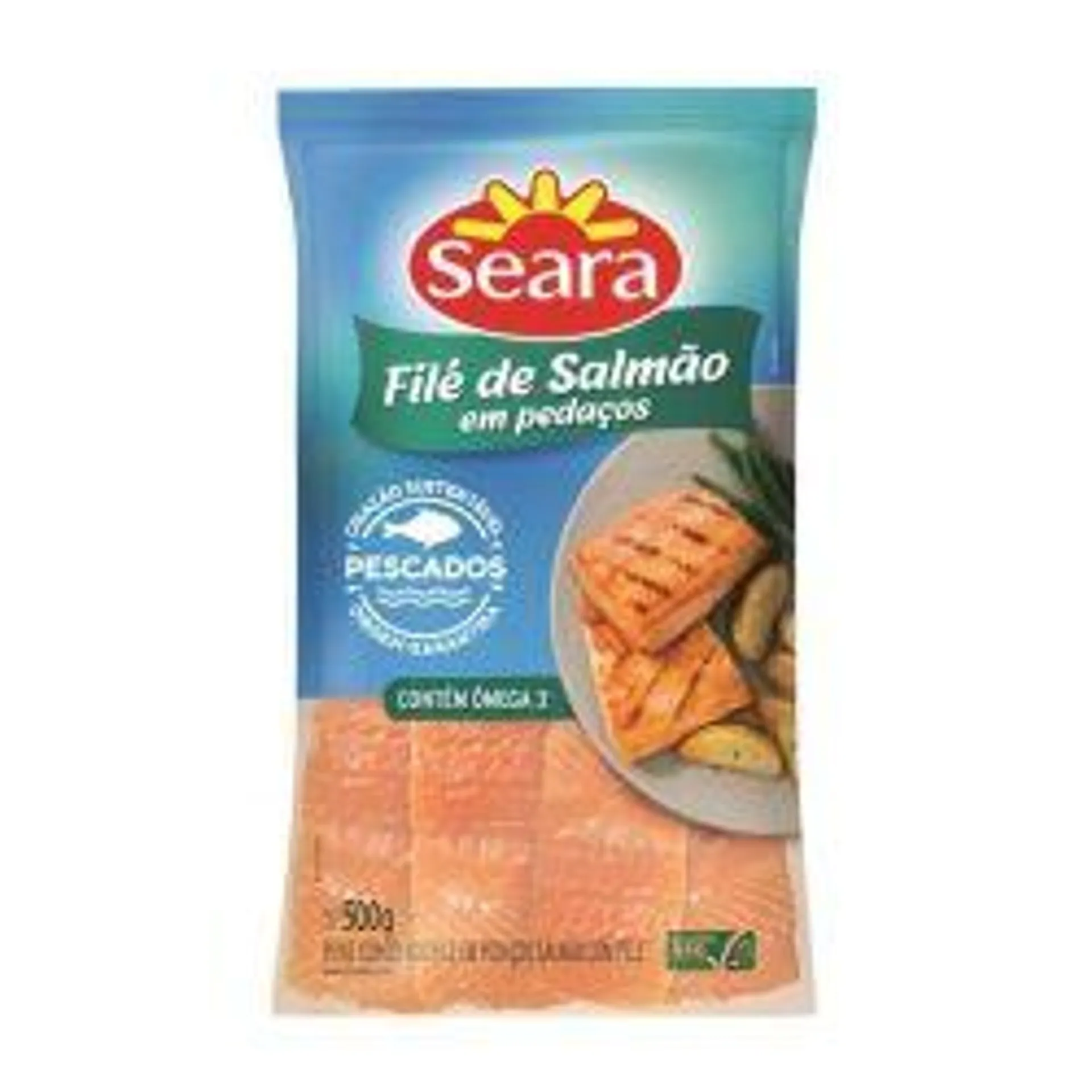 File De Salmao Em Pedaços Seara Pescados Iqf 500g