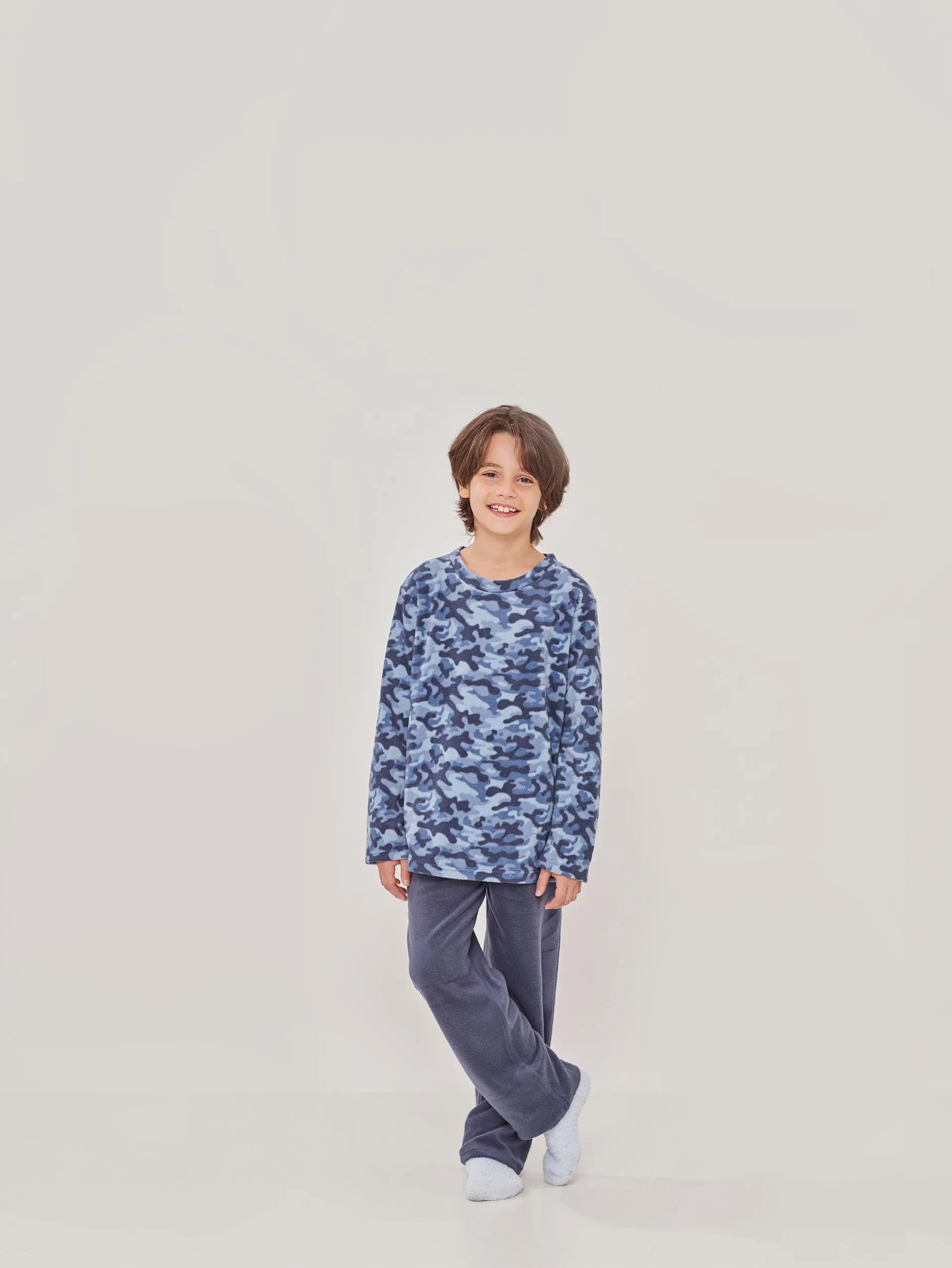 Pijama Longo Manga Longa Infantil Army