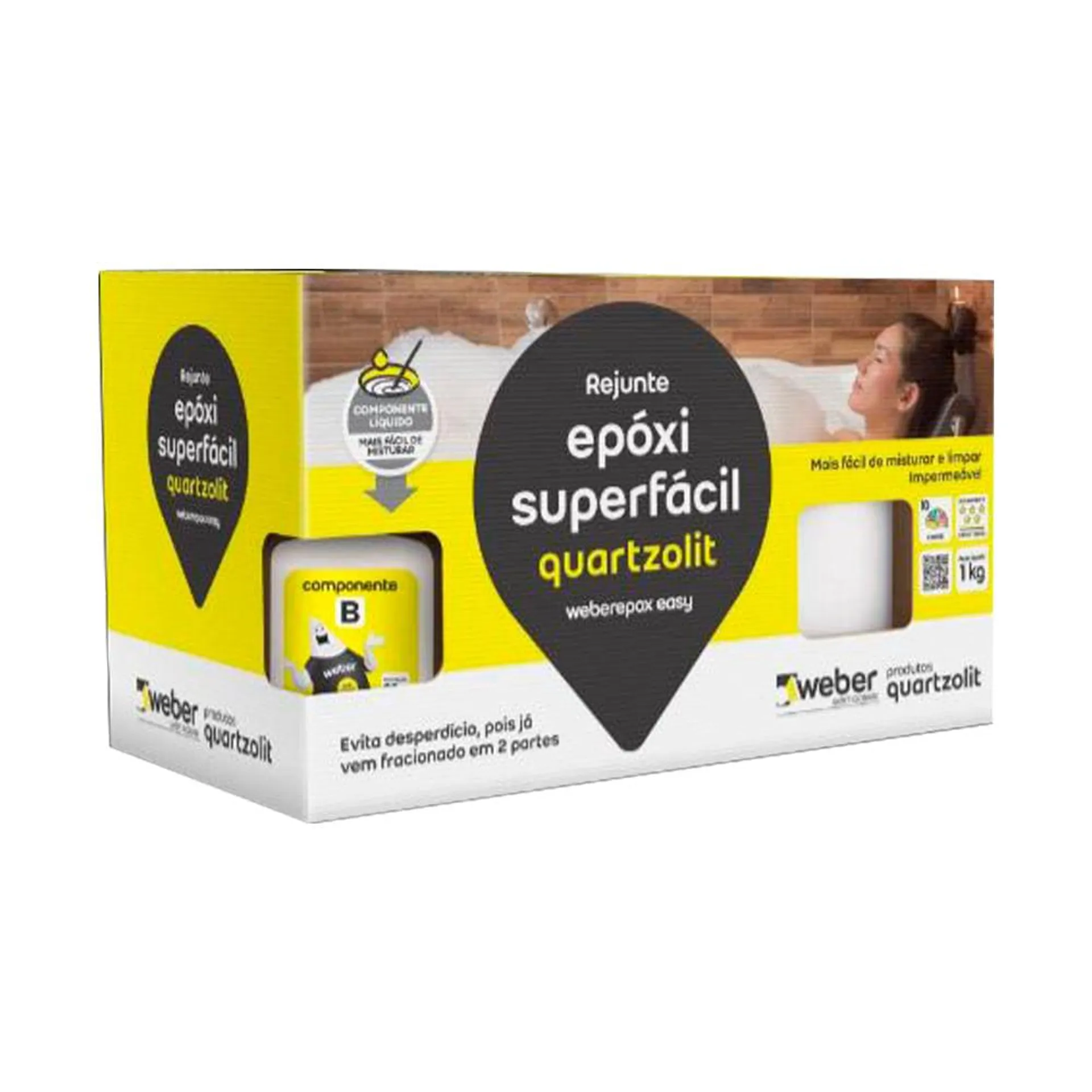 Rejunte Acrílico Quartzolit Epóxi Superfácil 1kg Branco