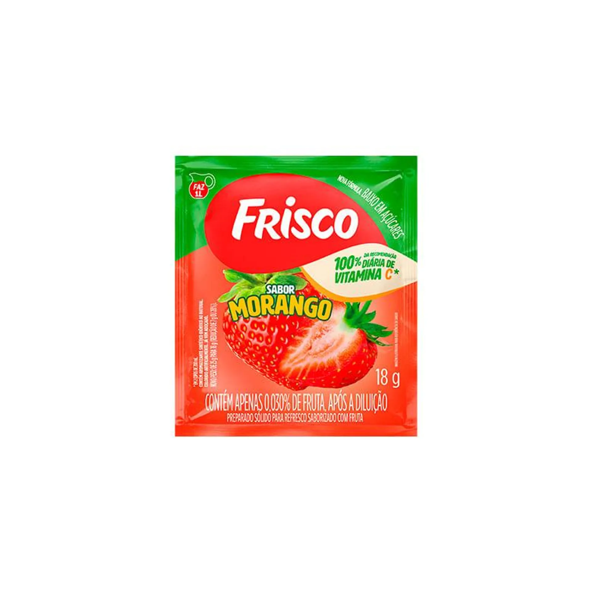 Refresco em Pó Frisco Morango 18g