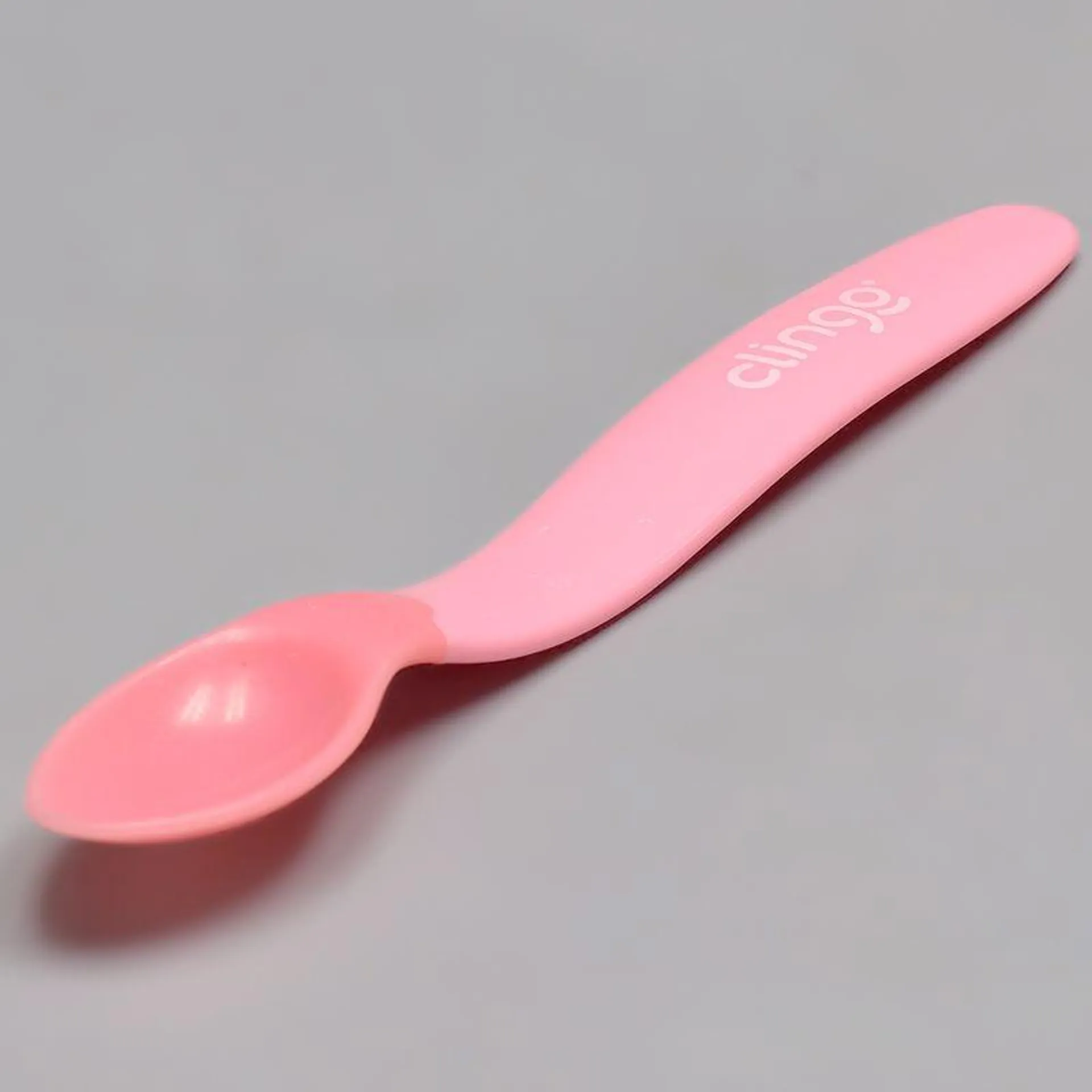 Colher de silicone ergonômica termosensível Rosa