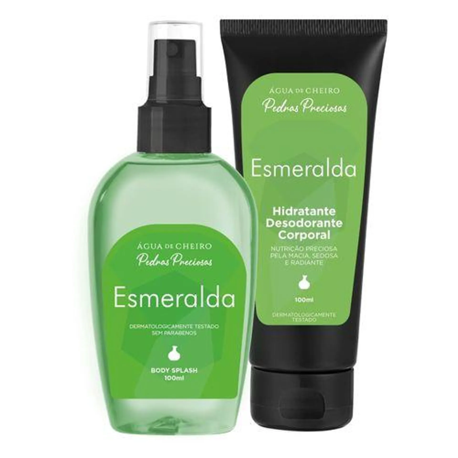 Kit Pedras Preciosas Esmeralda (Body Splash 100ml + Body Lotion 100ml)