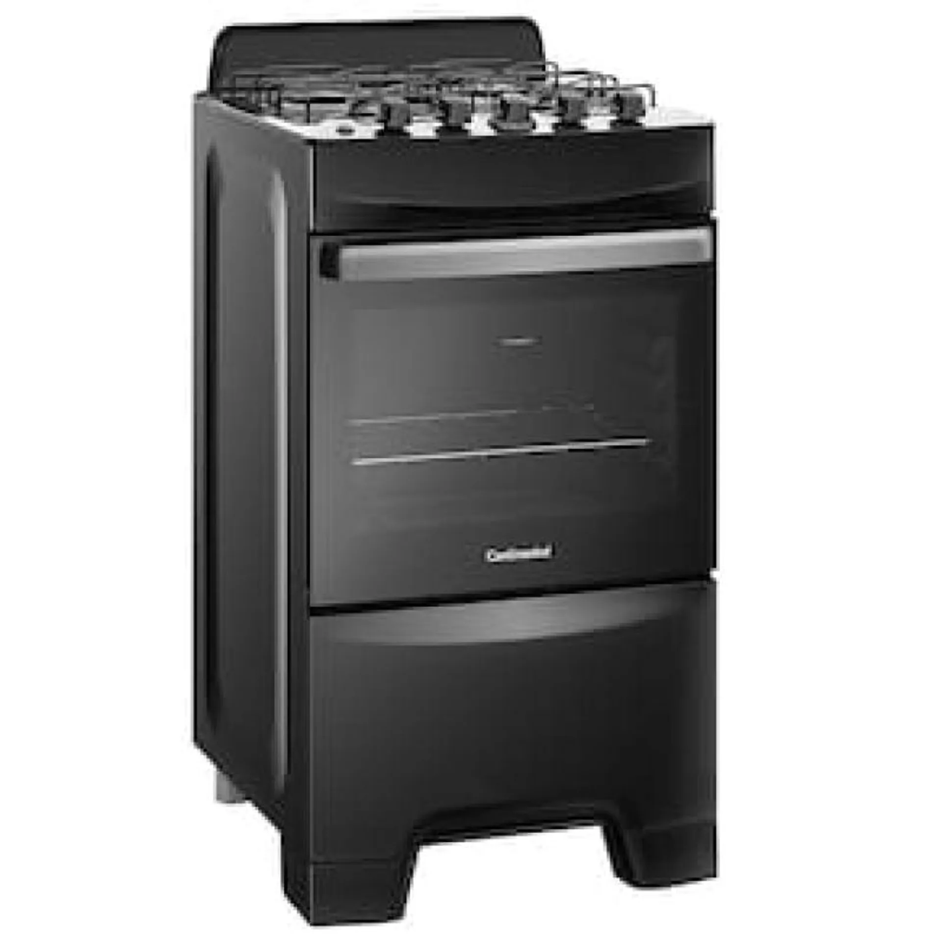 Fogão Continental 4 Bocas FC4LP com Mesa de Inox Esmaltada, Tecnologia Top Limpa Fácil e Acendimento Automático Preto