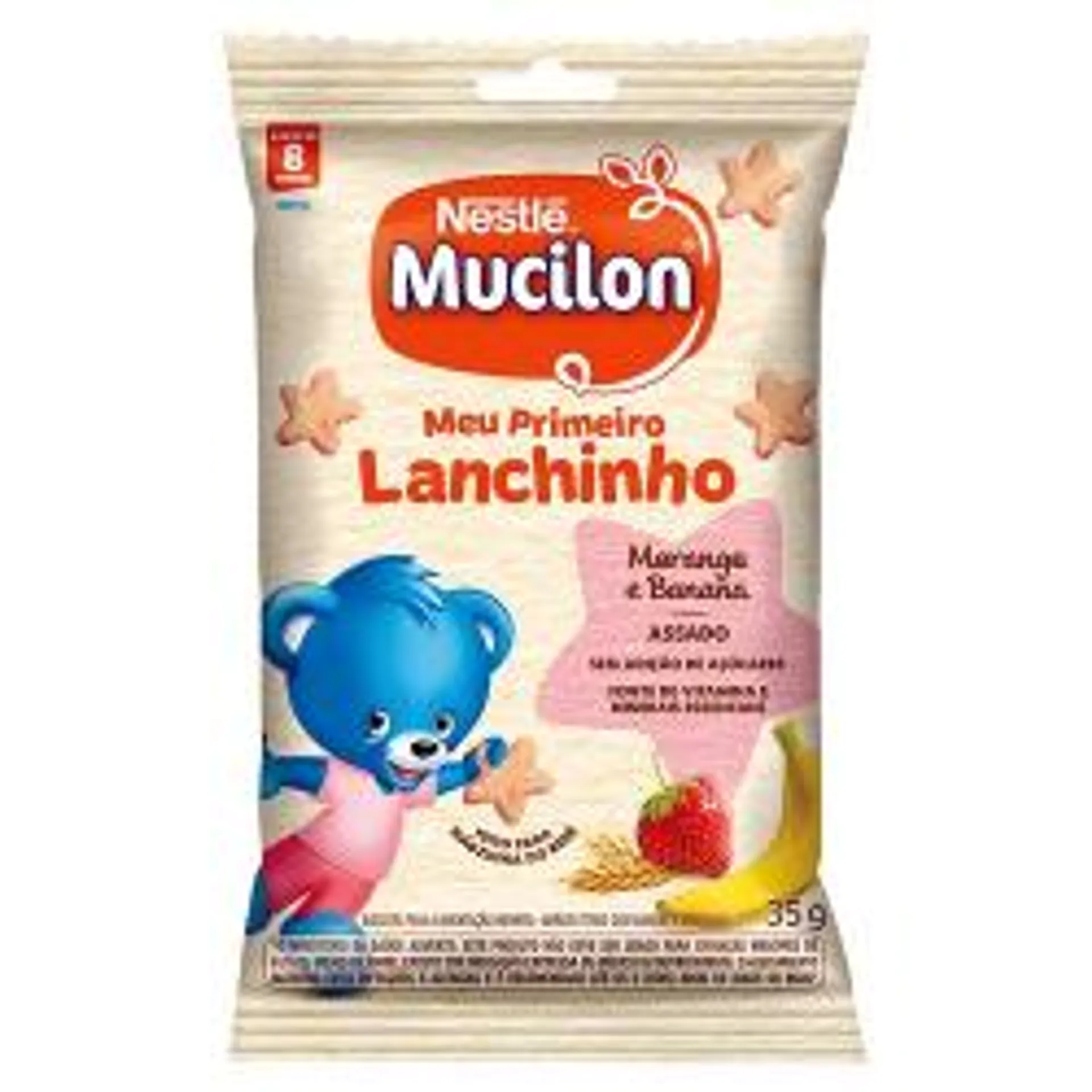 Snack Mucilon Morango e Banana 35g