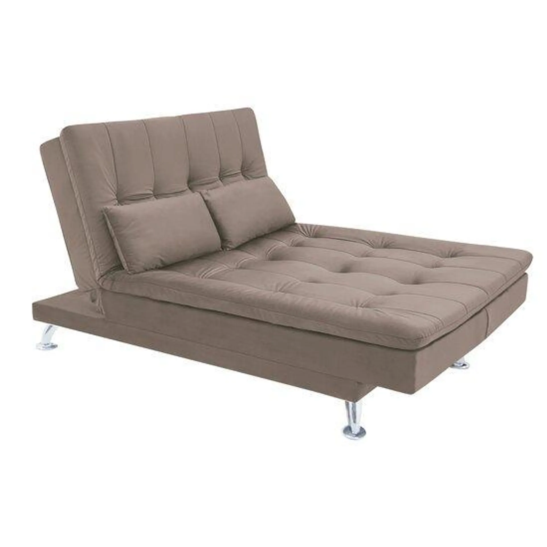 Sofá-Cama Reclinável c/ Chaise 1,88M Linoforte Rayssa Suede Veludo Espuma D-33