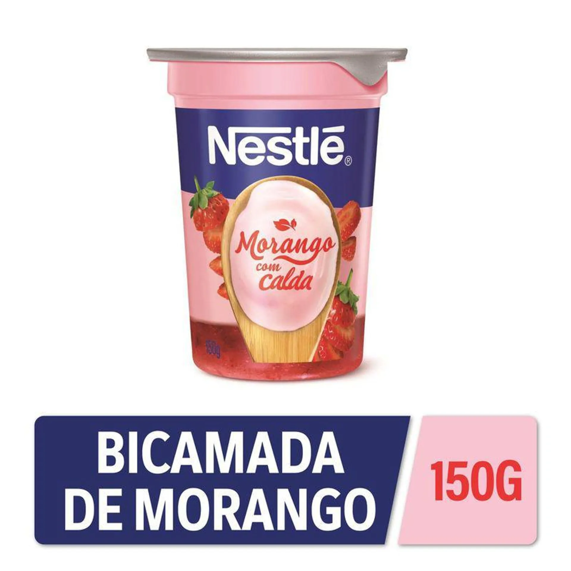 Iogurte Nestlé Parcialmente Desnatado Morango Calda de Morango Copo 150g