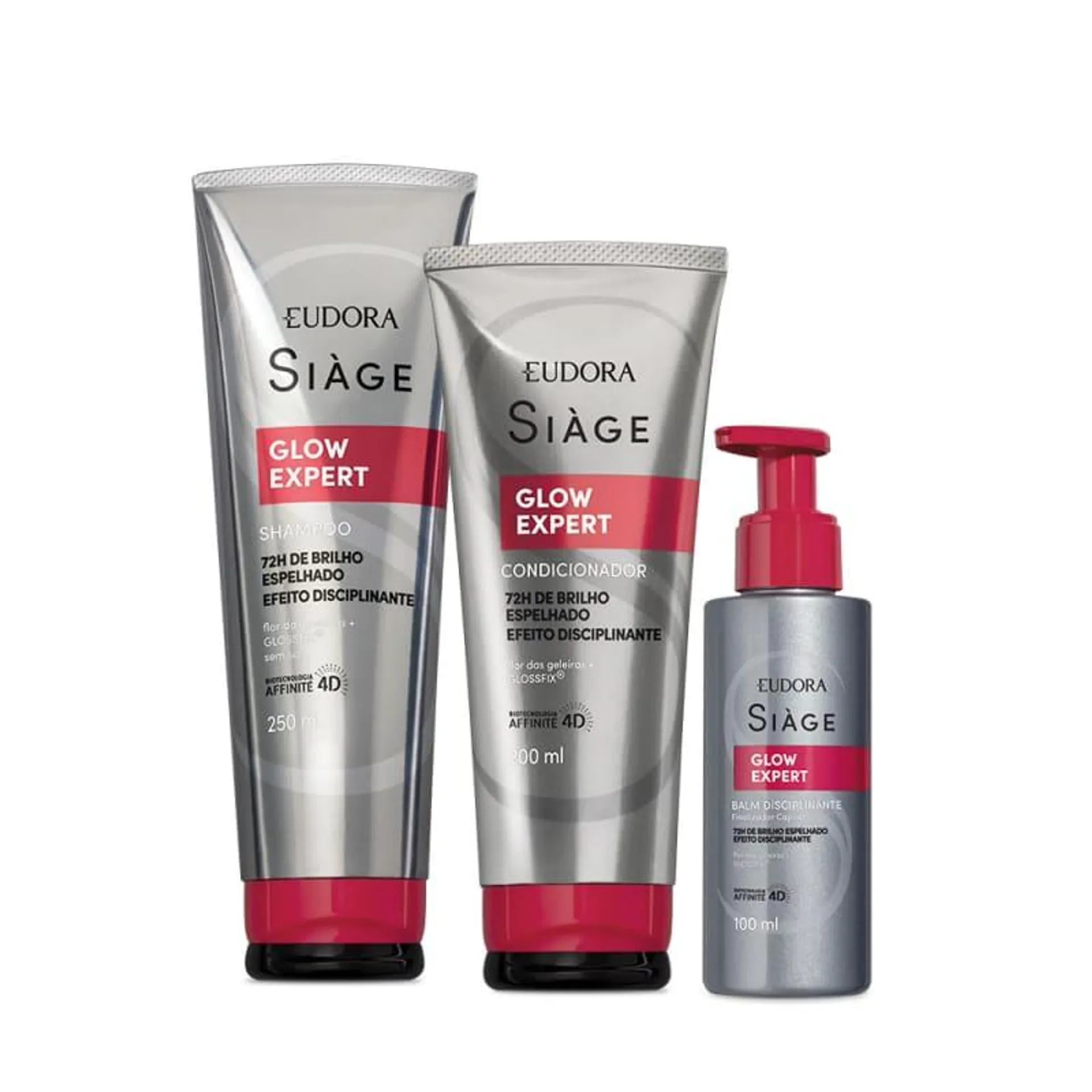 Combo Siàge Glow Expert: Shampoo 250ml + Condicionador 200ml + Balm Disciplinante 100ml