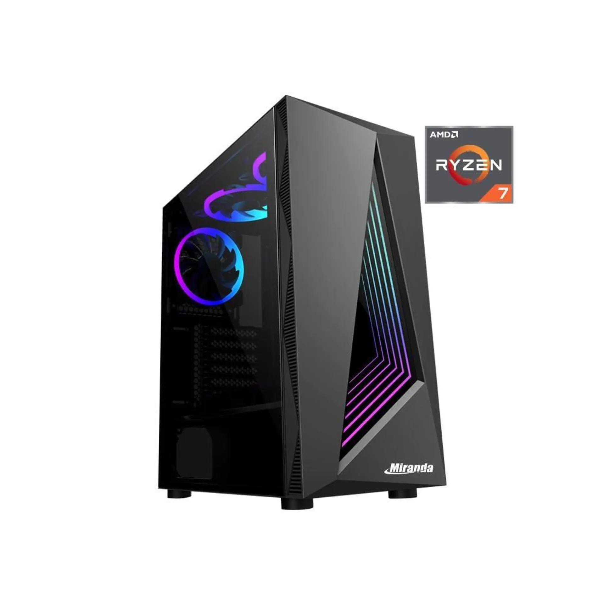 Computador Miranda Gamer AMD Ryzen 7 5700G, Memória 16GB DDR4, SSD 512GB NVMe, Fonte 500W 80 Plus, Linux, LOGIN