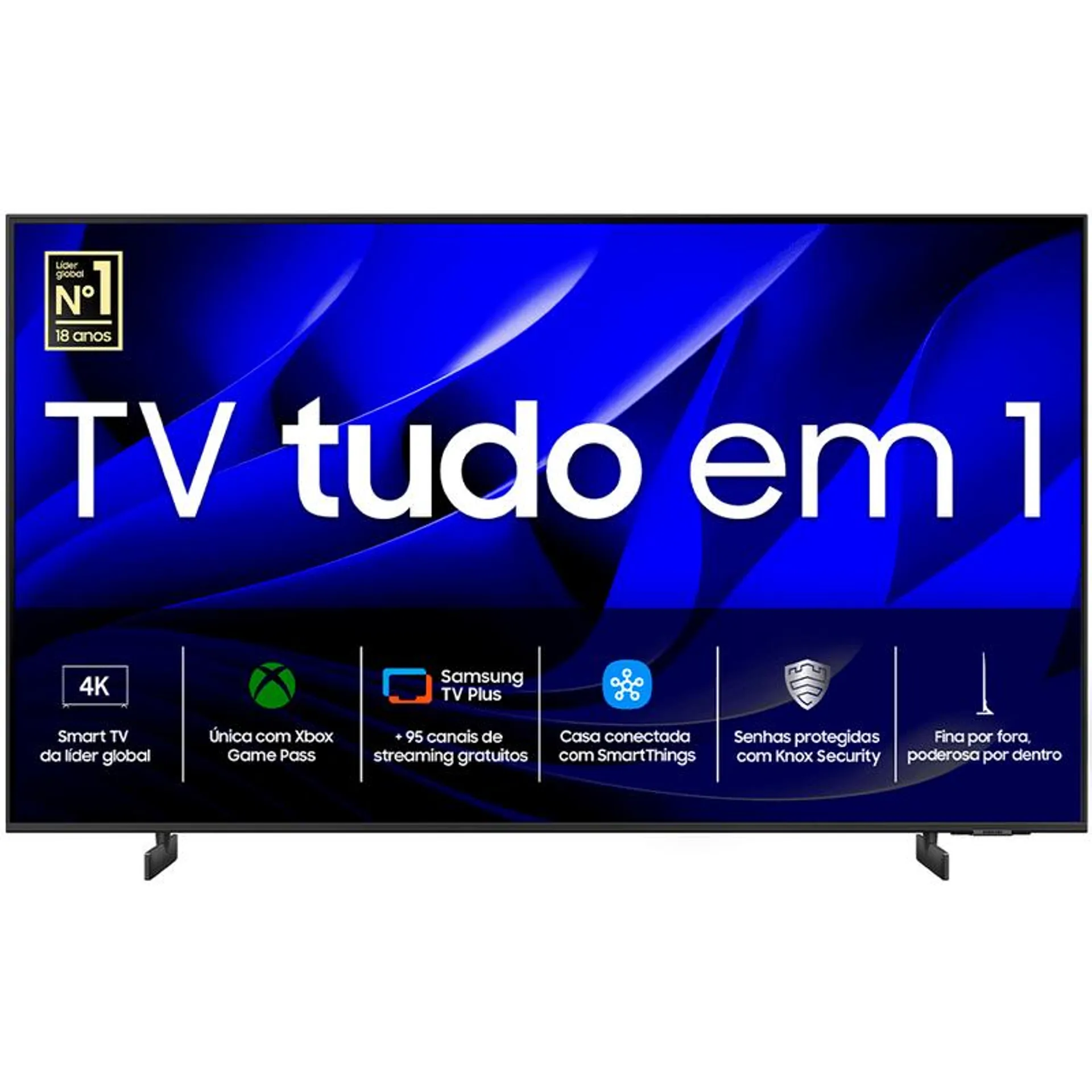 Smart TV 75" Samsung CRYSTAL UHD 4K DU8000 com Gaming Hub e Assistentes de Voz