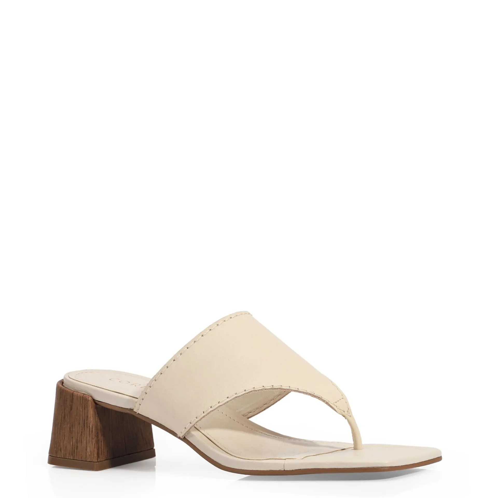 Sandália Couro Off White