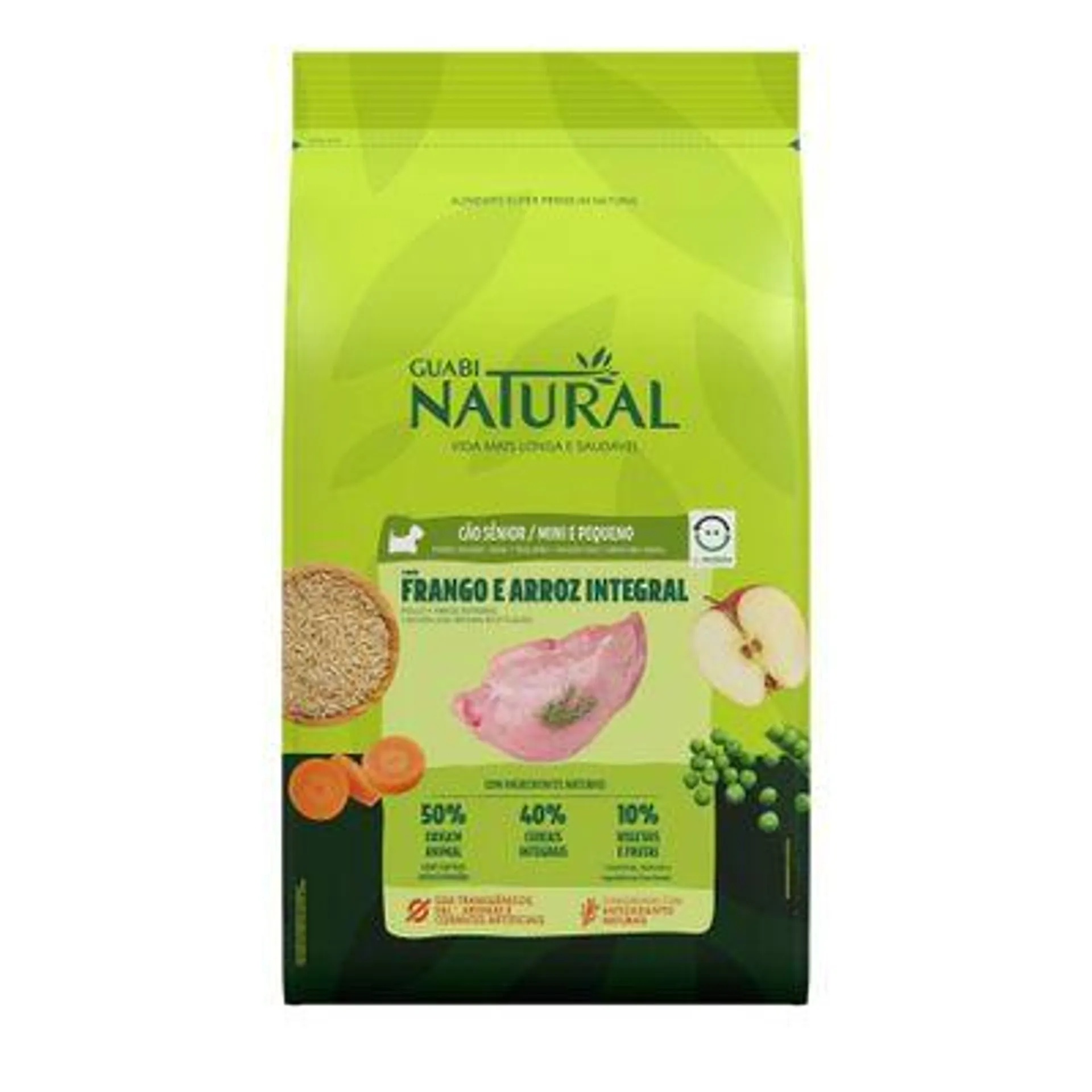 Ração Guabi Natural Cães Sênior Raças Mini e Pequeno Frango e Arroz Integral 2,5 kg