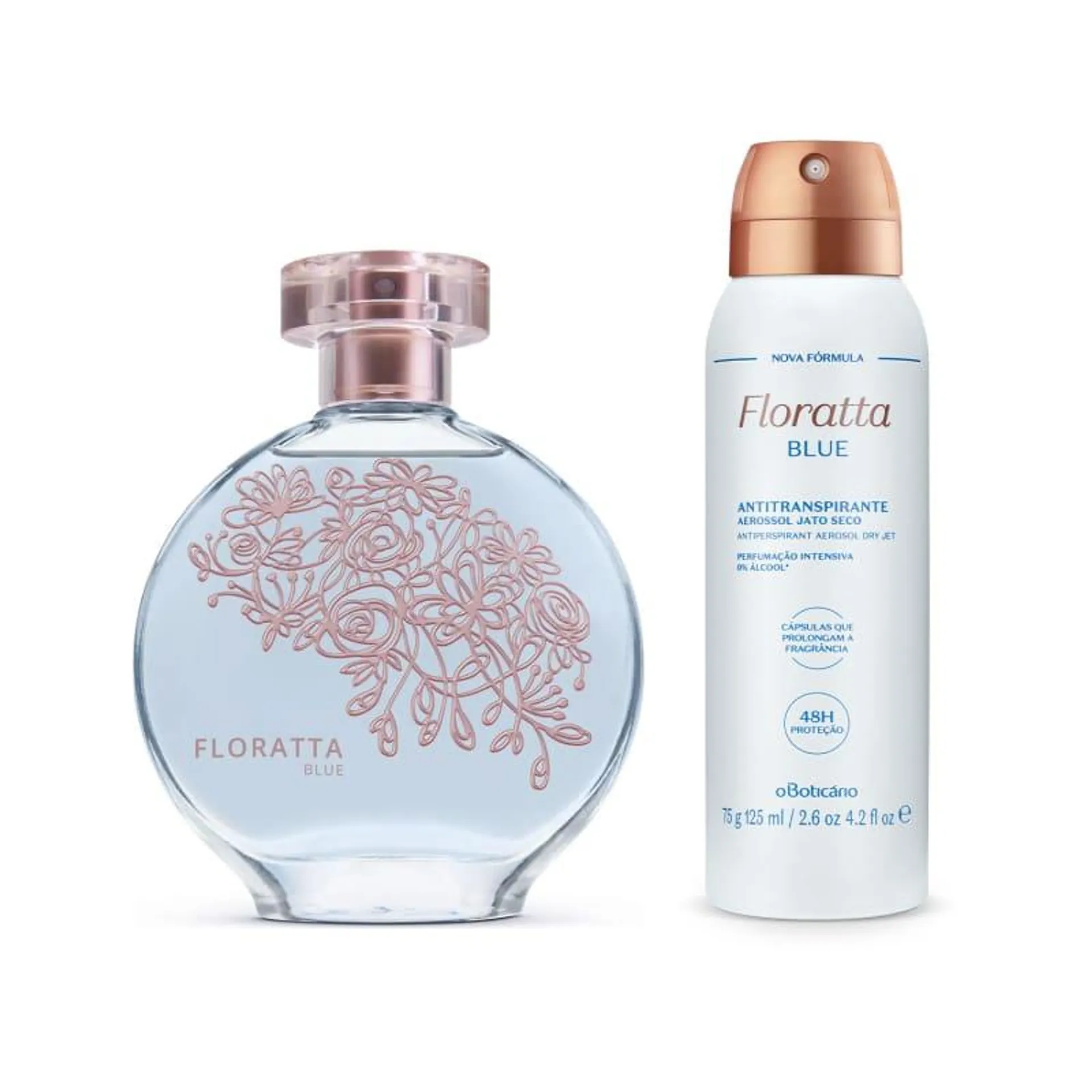 Combo Presente Floratta Blue: Desodorante Colônia 75ml + Desodorante Antitranspirante 75g/125ml