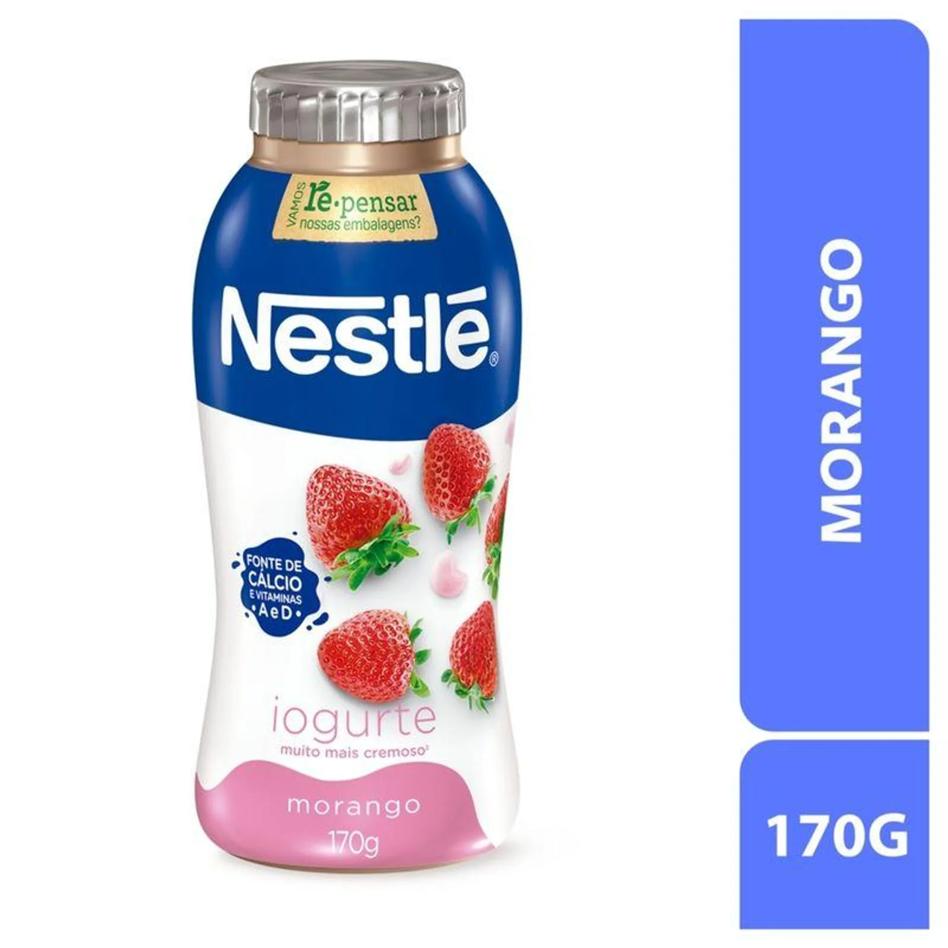 Iogurte Nestlé Parcialmente Desnatado Morango Frasco 170g