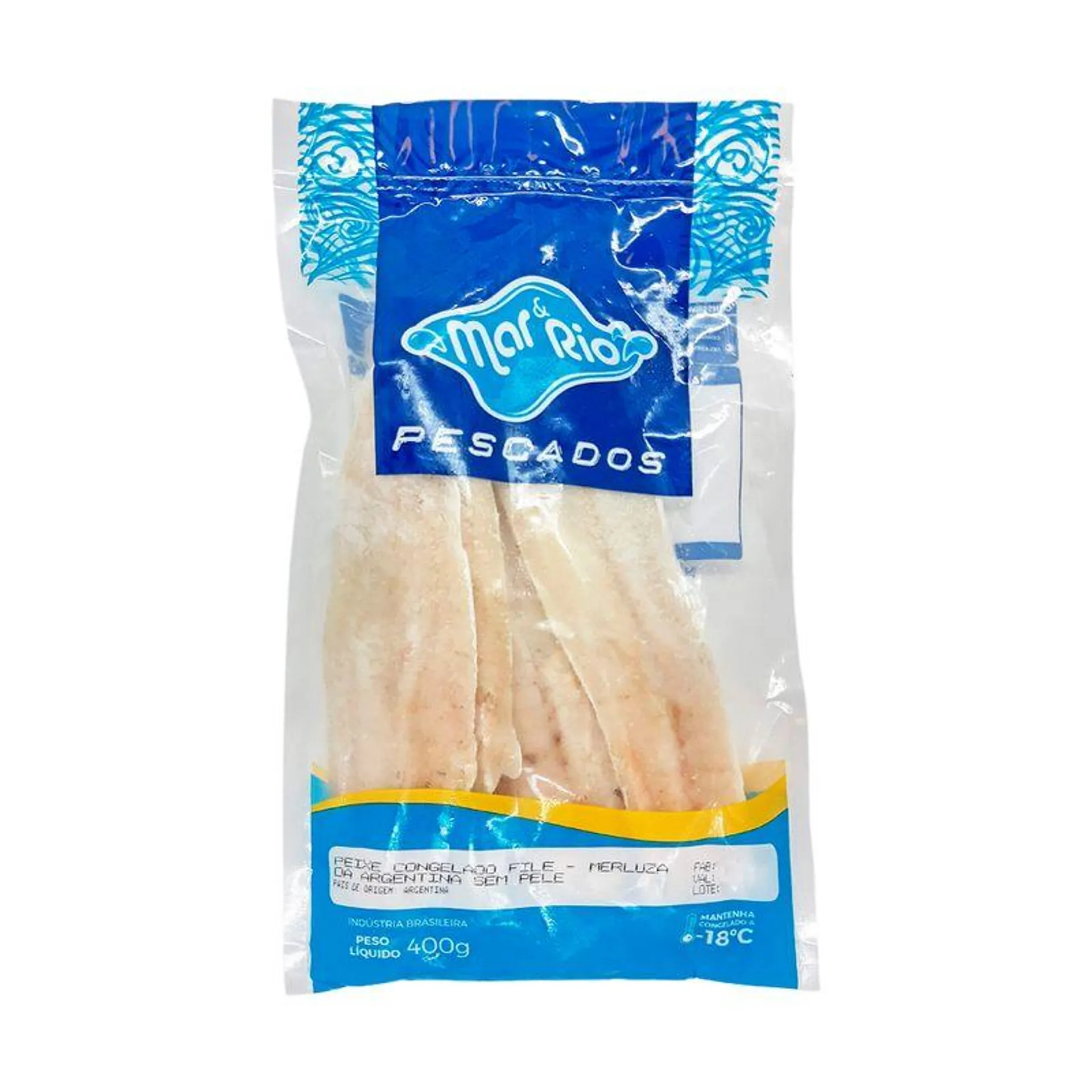 Peixe Merluza Argentina Mar Rio Filé 400g