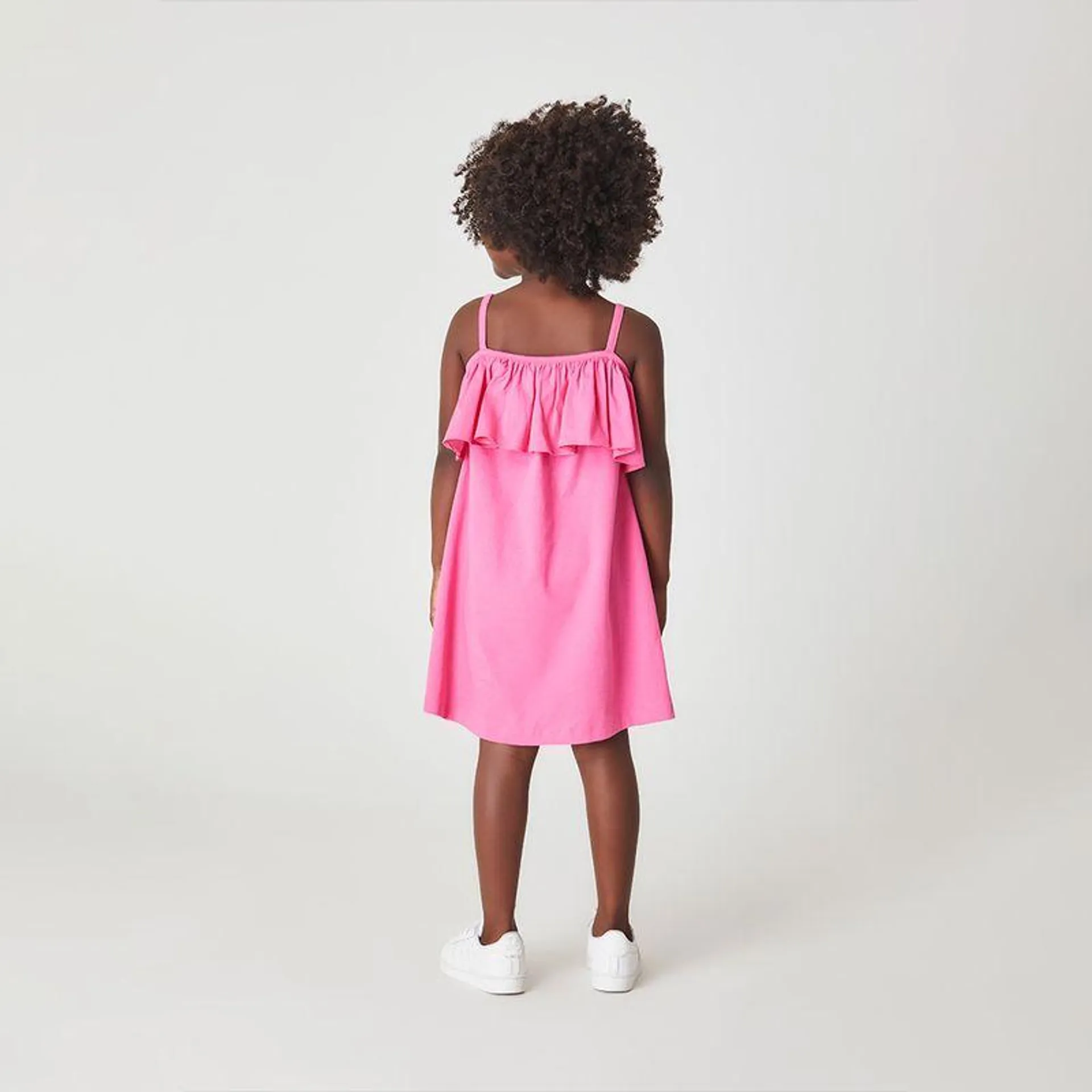 Vestido Infantil Arco-Íris Rosa