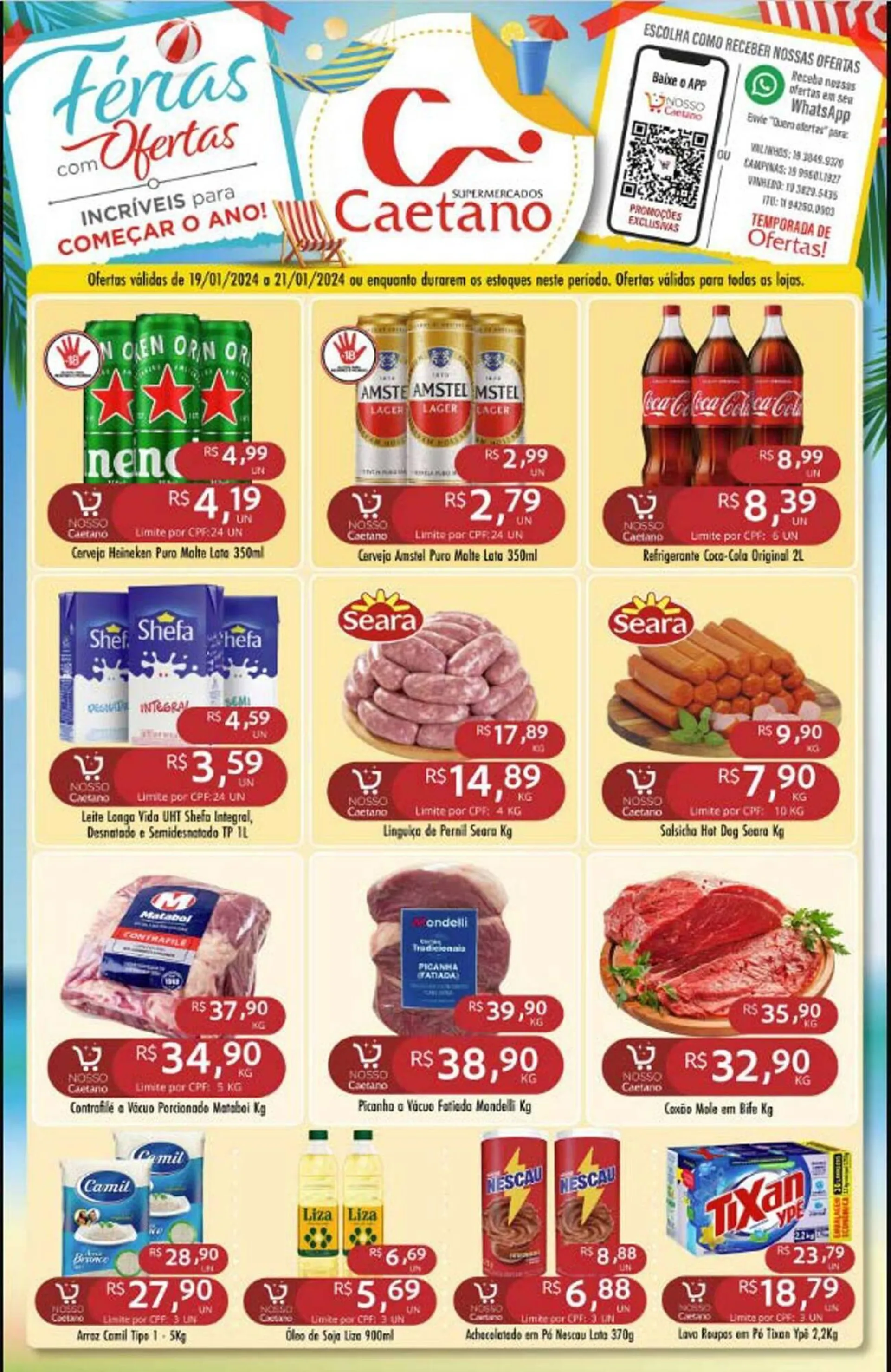 Encarte de Catálogo Supermercados Caetano 19 de janeiro até 21 de janeiro 2024 - Pagina 