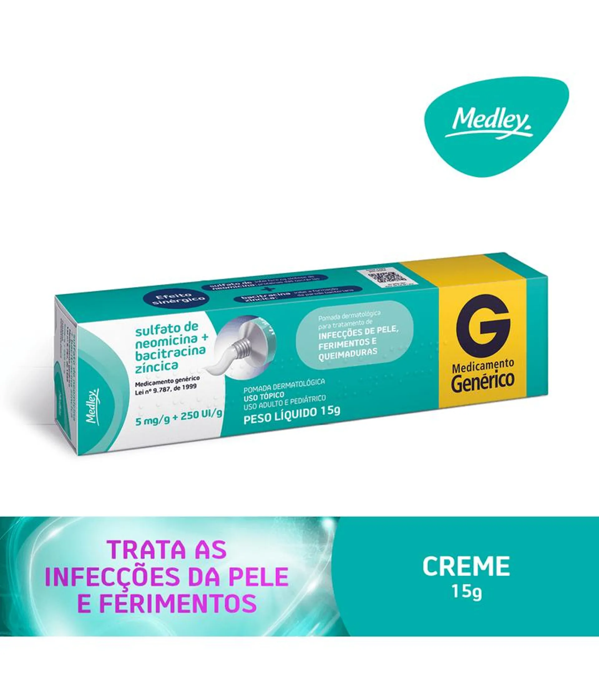 Neomicina + Bacitracina Medley Pomada 15g