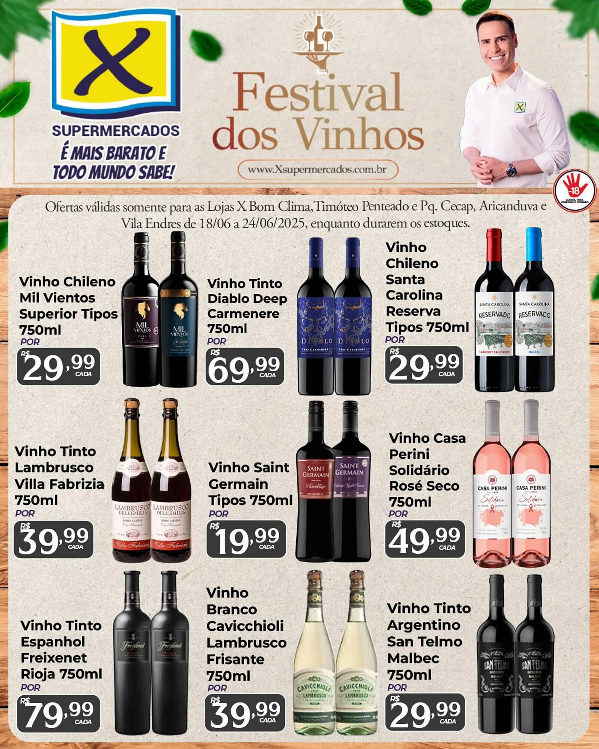 Encarte de Catálogo X Supermercados 18 de junho até 24 de junho 2025 - Pagina 1