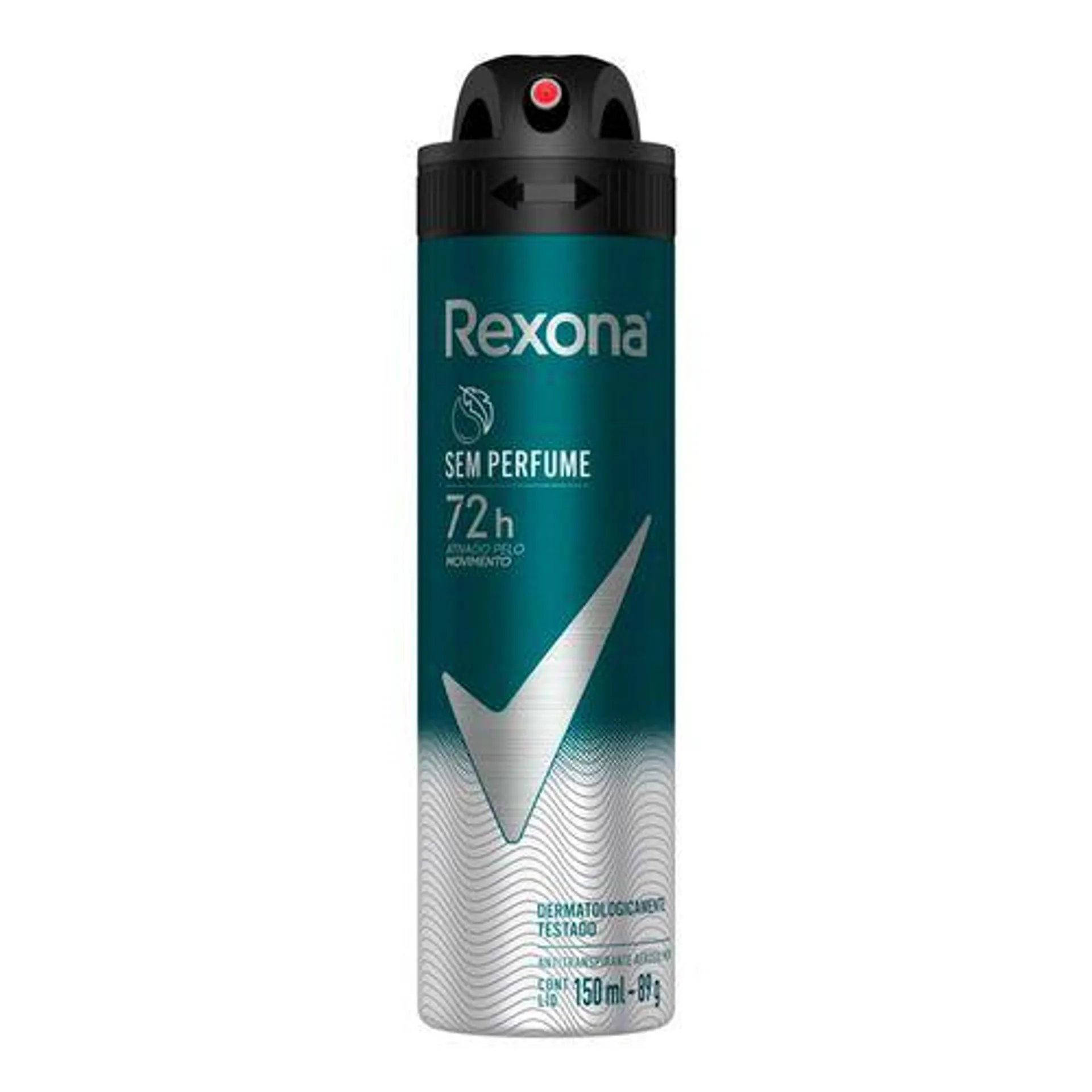 Desodorante Antitranspirante Aerosol Masculino Rexona Sem Perfume 72 horas 150ml