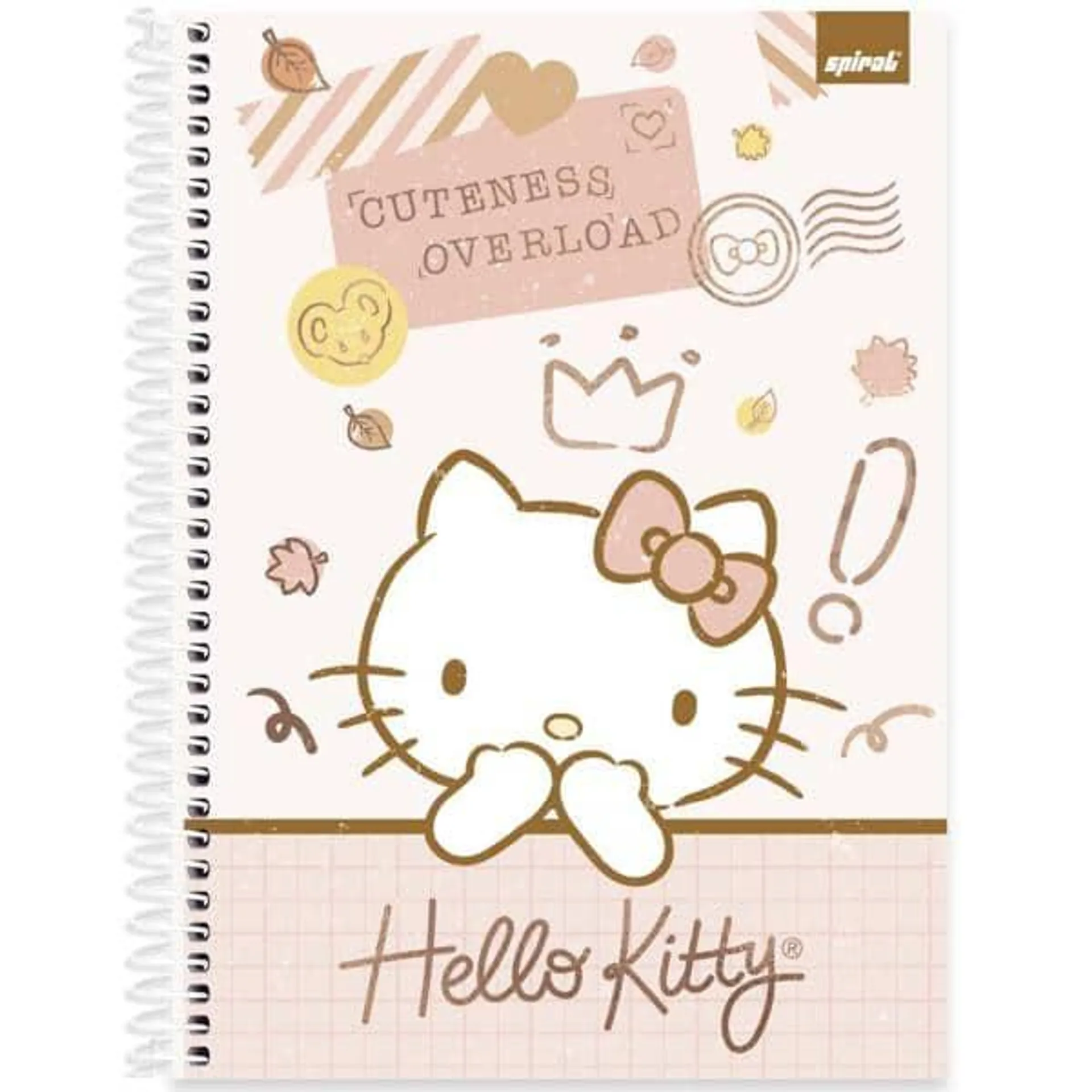 Caderno Universitário Capa Dura, 1 x 1, 80 Folhas, Hello Kitty, 2513677, Spiral Hki - PT 1 UN