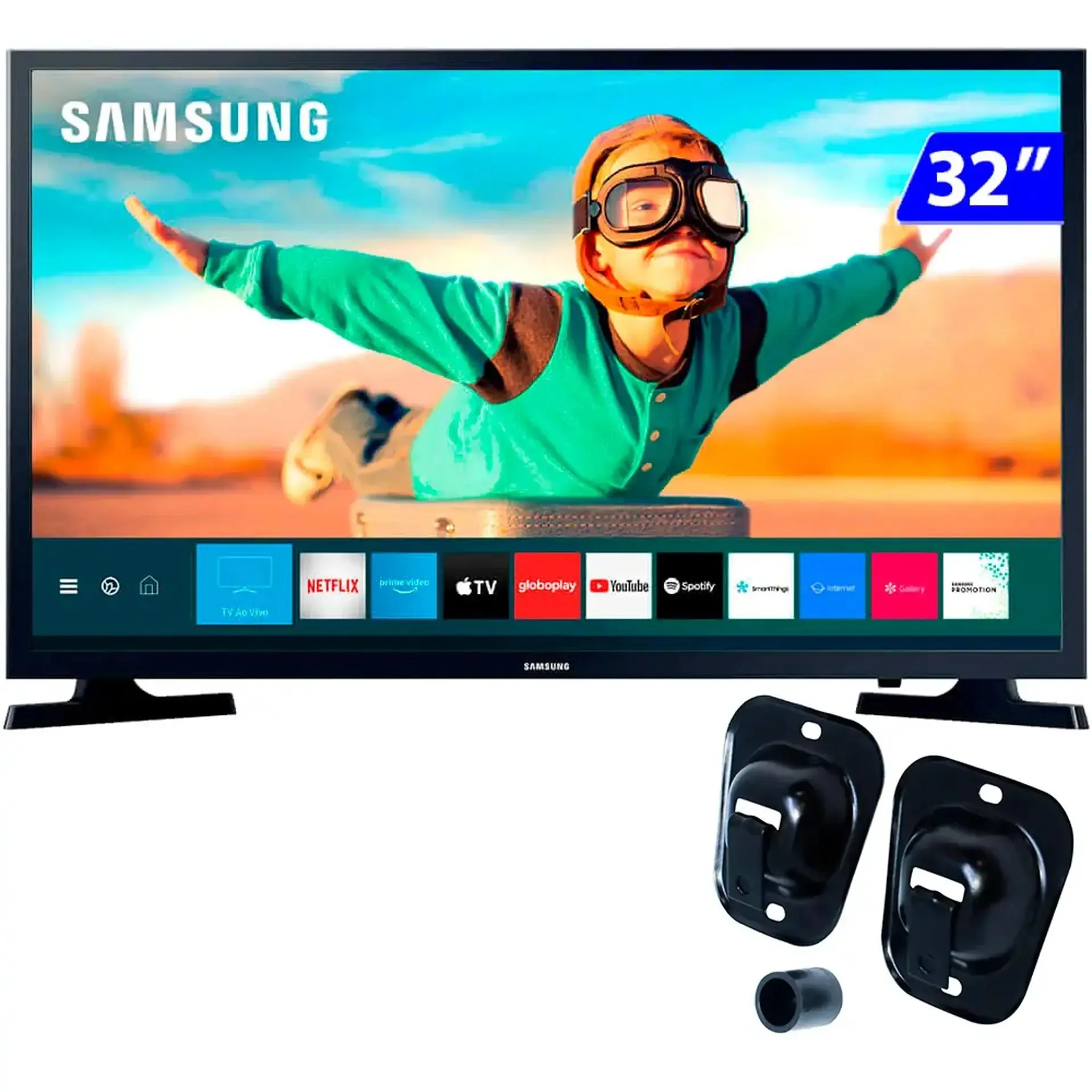 Smart TV Samsung LED 32" HD Wi-Fi Tizen HDR + Suporte Fixo BU-23