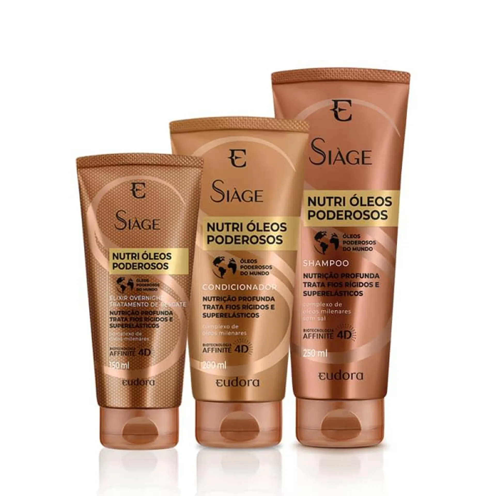 Kit Siàge Nutri Óleos Poderosos Shampoo + Condicionador + Tratamento Overnight