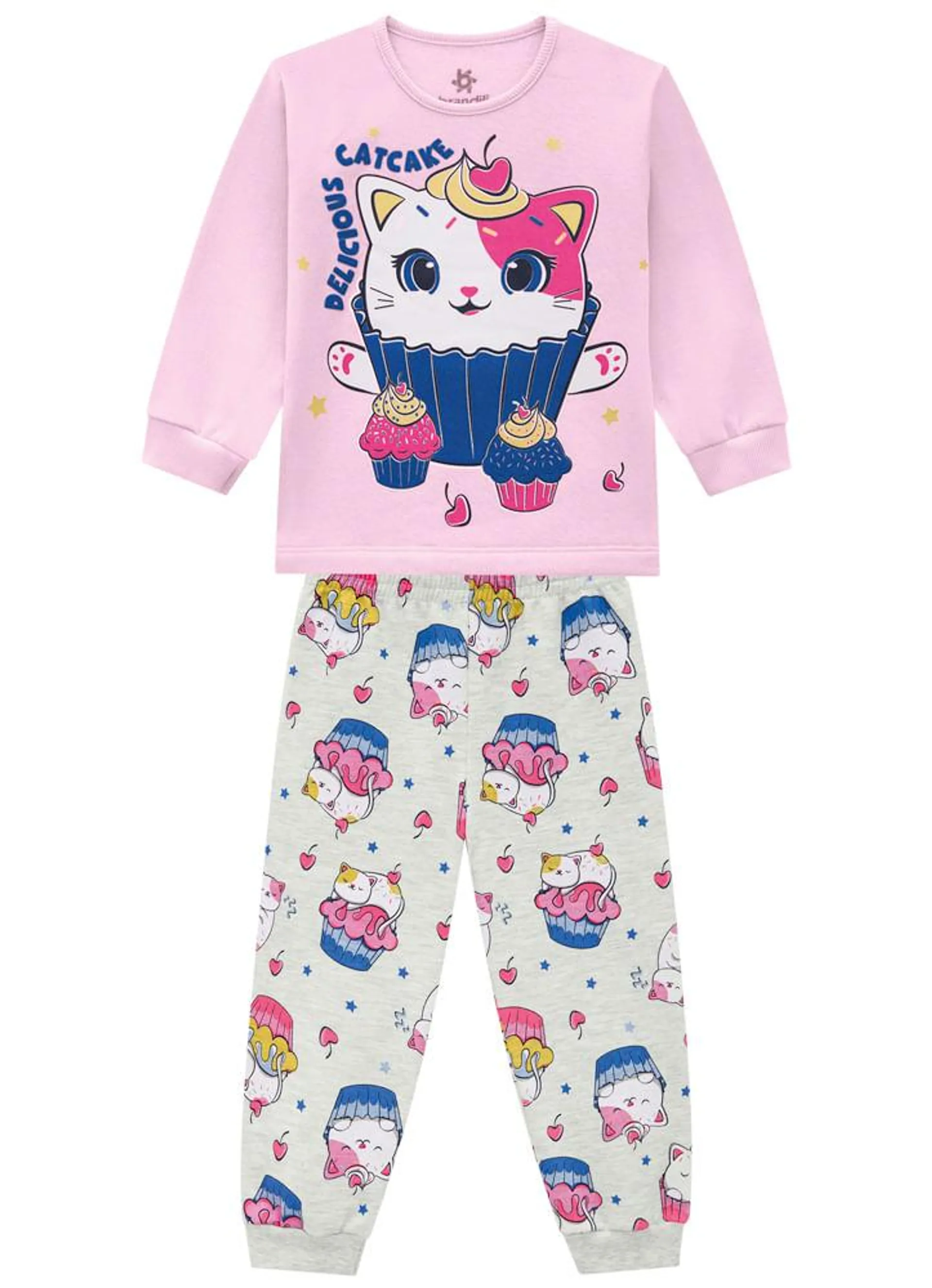 Pijama infantil menina de gatinhos Brandili